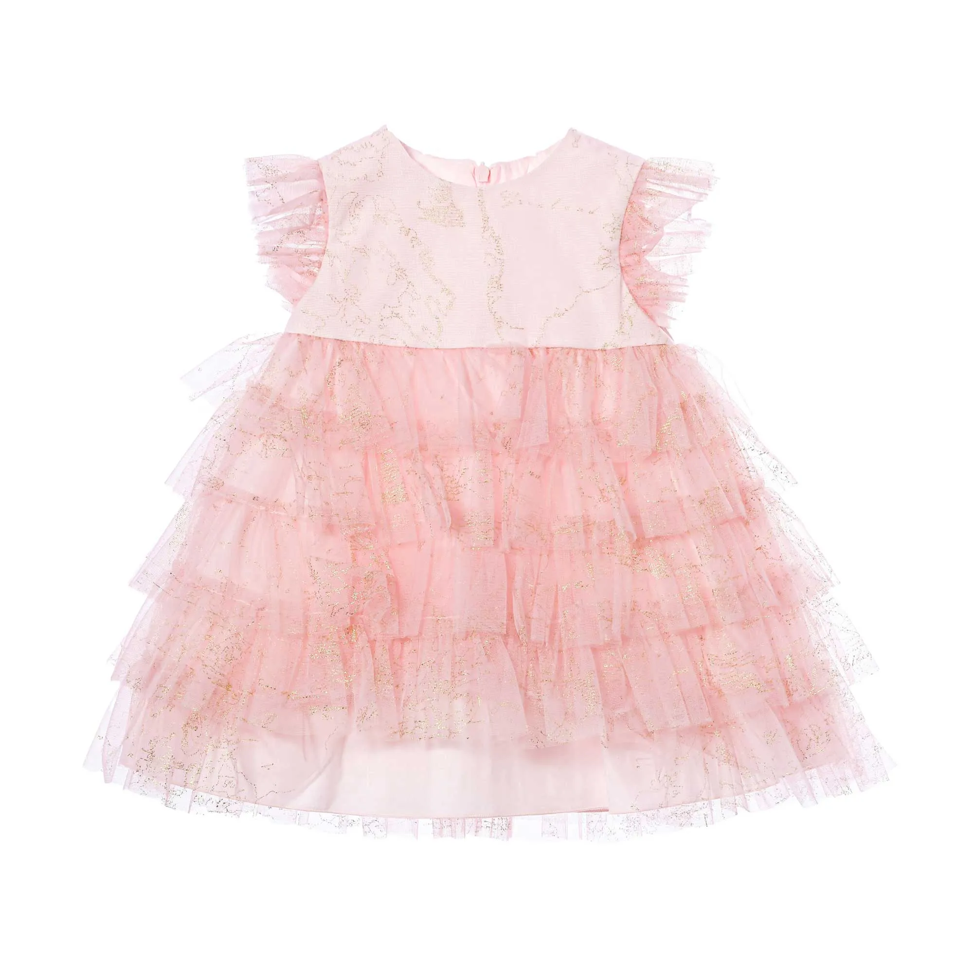 Alviero Martini Kids Girl's Pink/Geo Fil Gold Dress