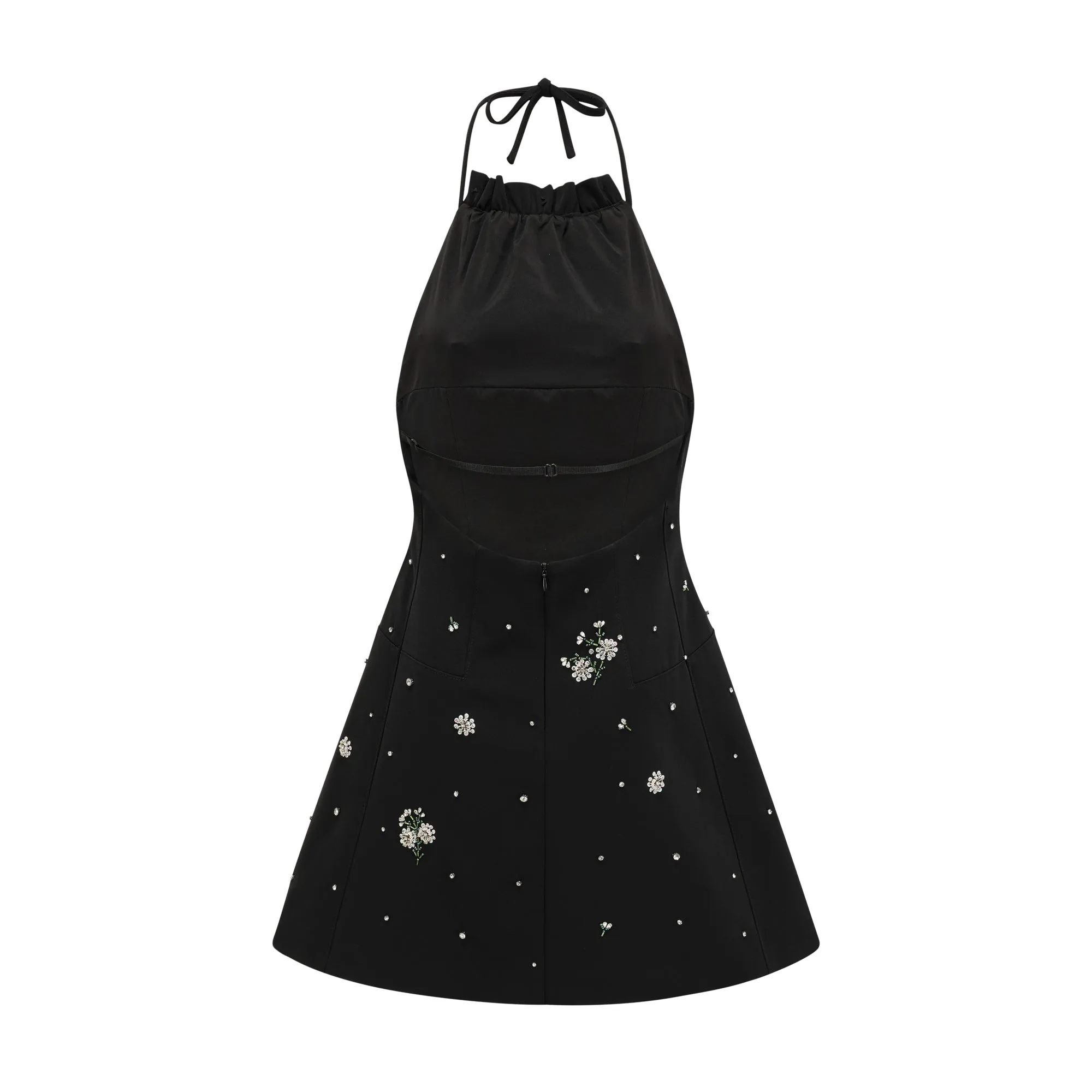 Ariane crystal-embellished scoop-back mini dress Gloria Lanvin