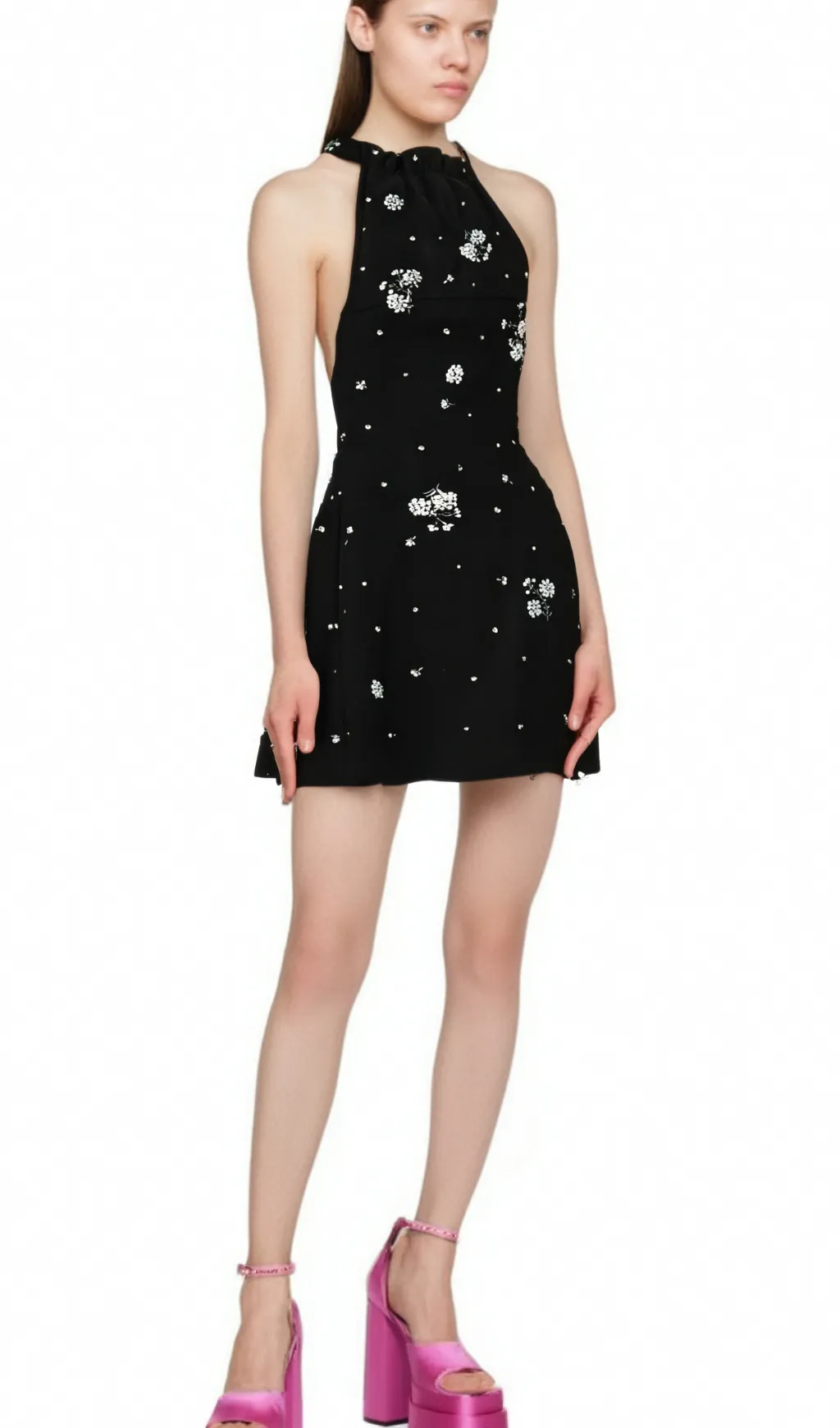 Ariane crystal-embellished scoop-back mini dress Gloria Lanvin