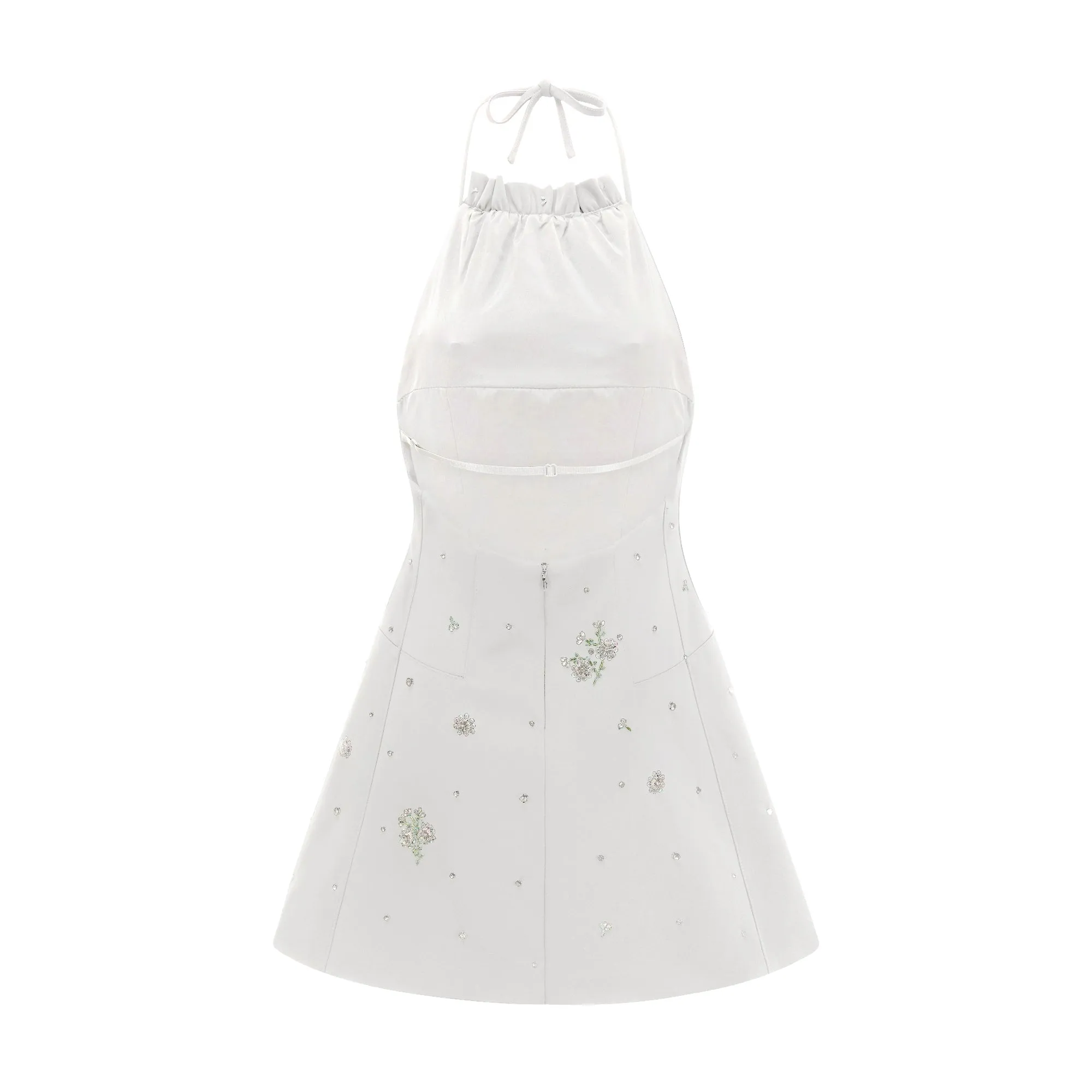 Ariane crystal-embellished scoop-back mini dress Gloria Lanvin