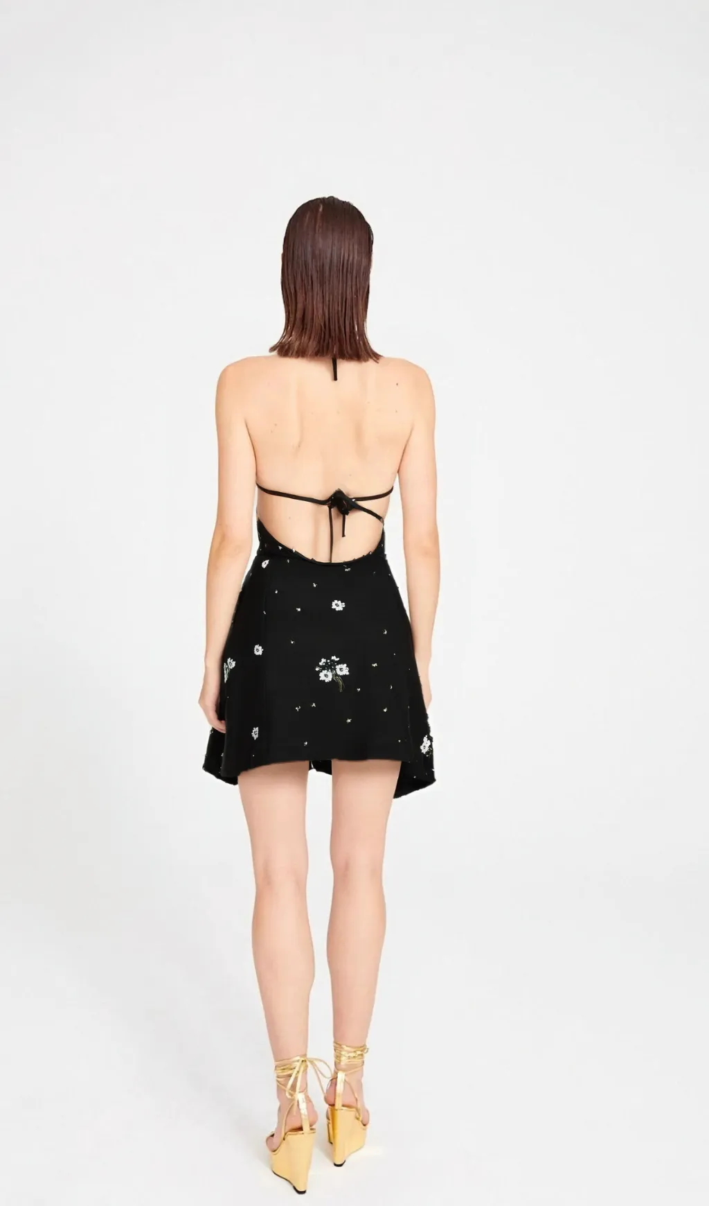 Ariane crystal-embellished scoop-back mini dress Gloria Lanvin
