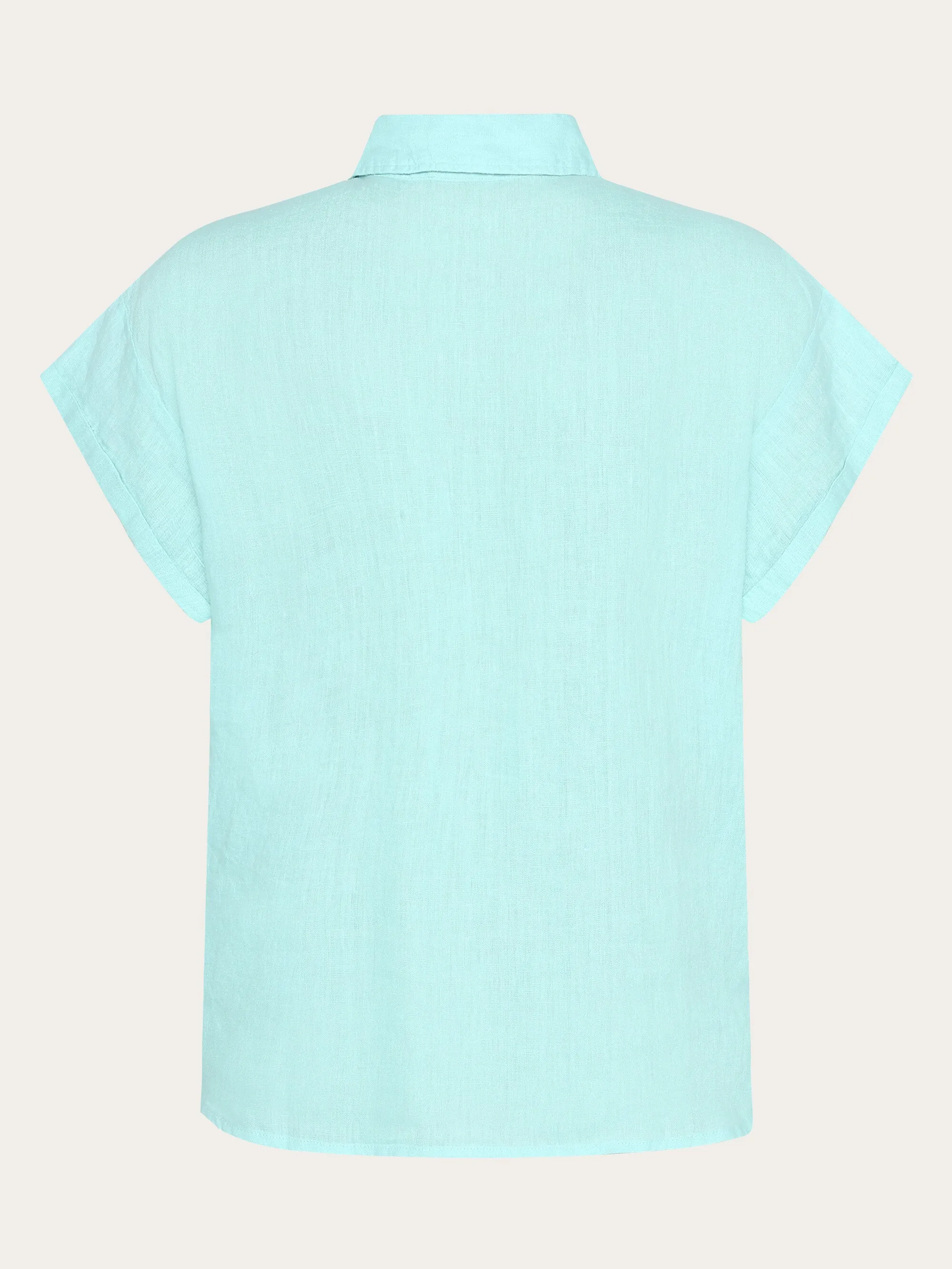 ASTER fold up short sleeve linen shirt - Aqua-Esque Knowledge Cotton