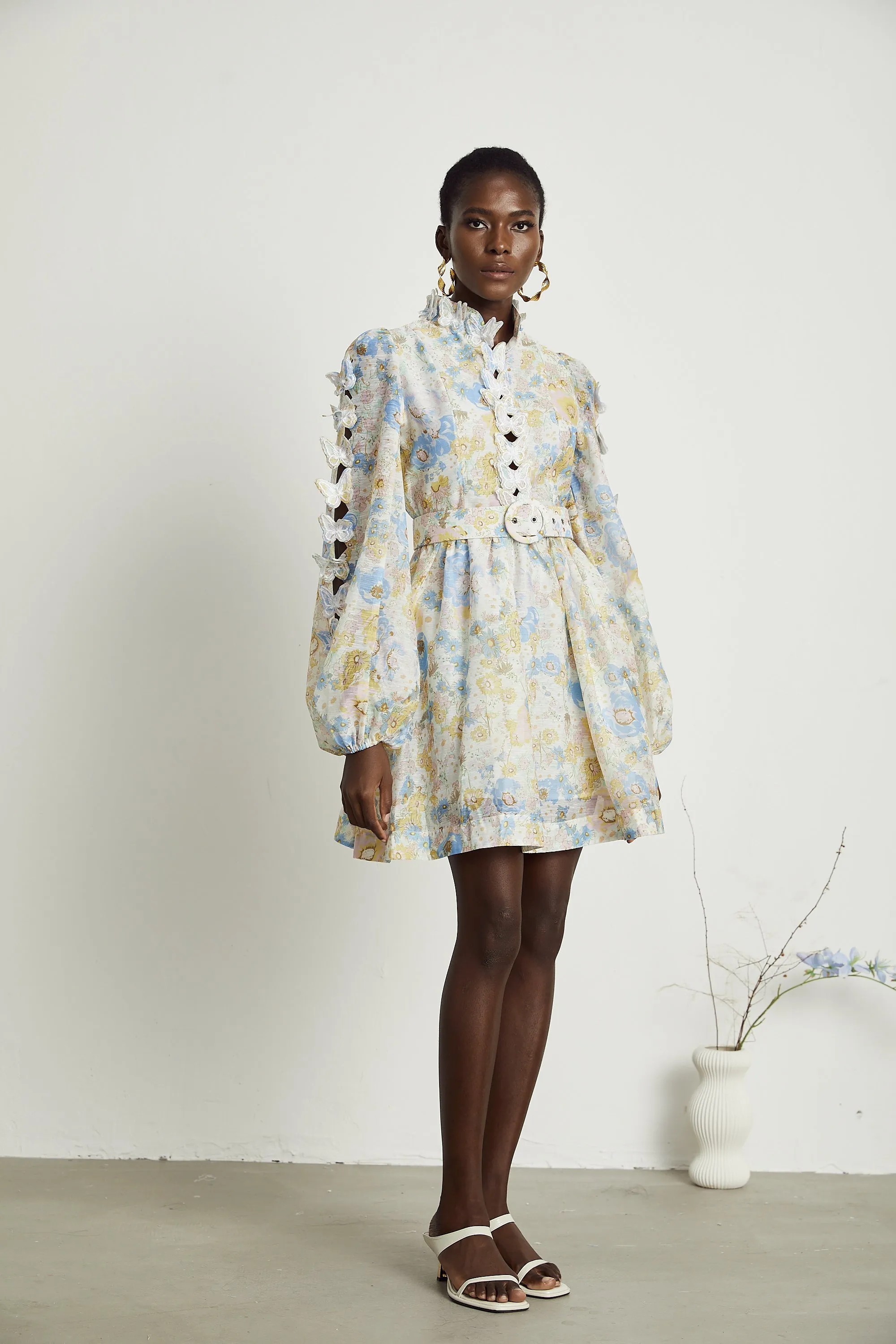 Axelle 3D-butterfly floral-print mini dress Gloria Lanvin