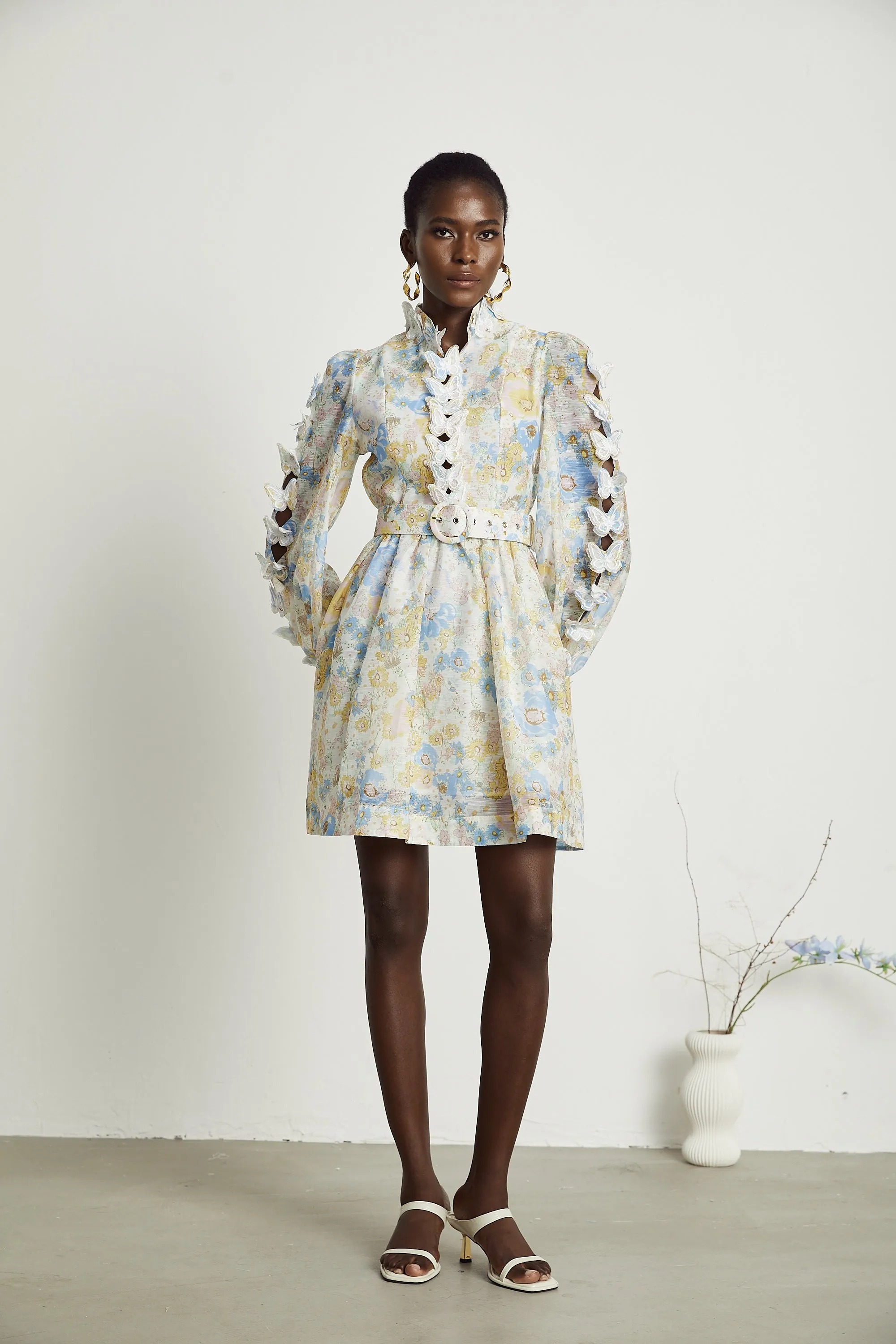 Axelle 3D-butterfly floral-print mini dress Gloria Lanvin