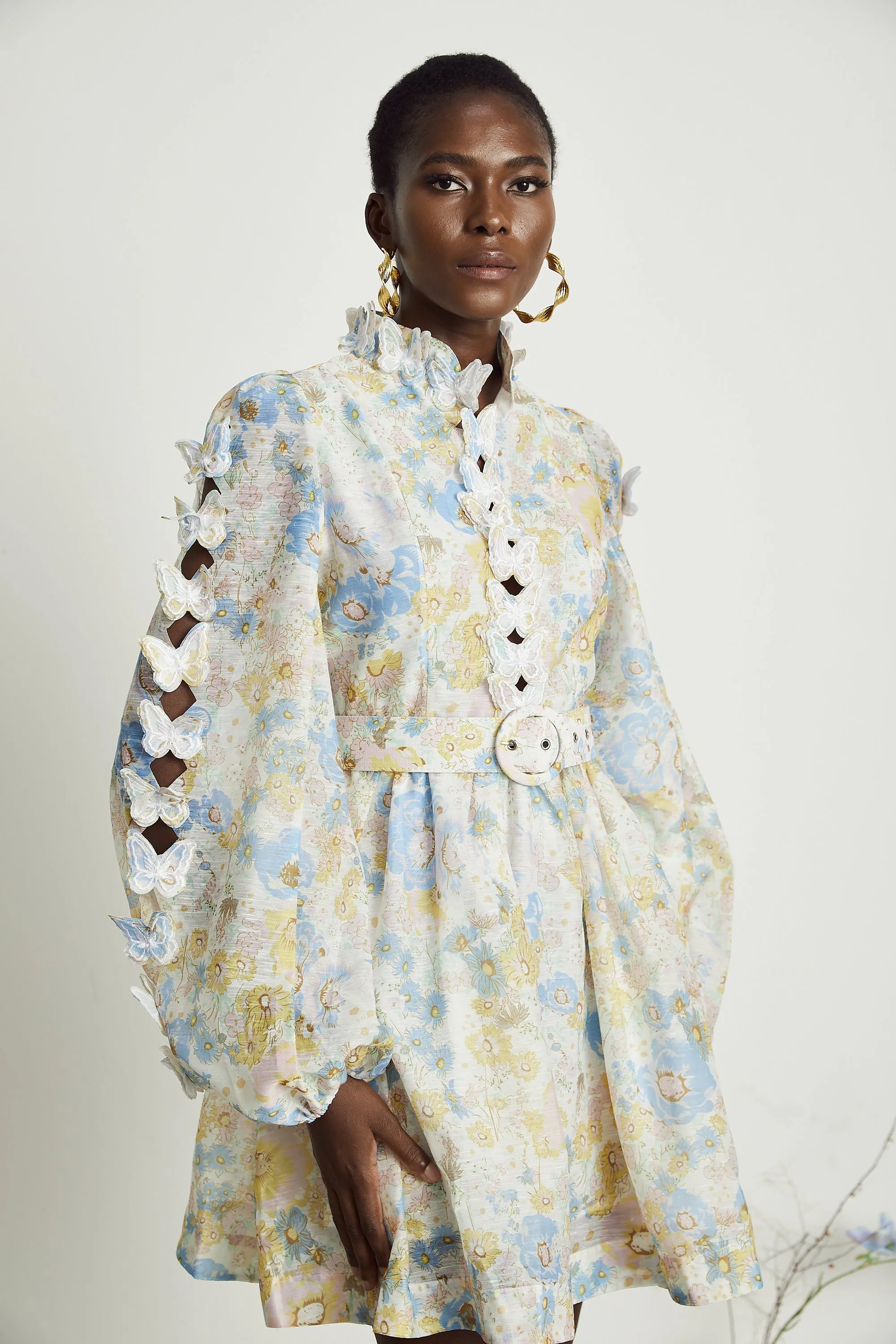 Axelle 3D-butterfly floral-print mini dress Gloria Lanvin