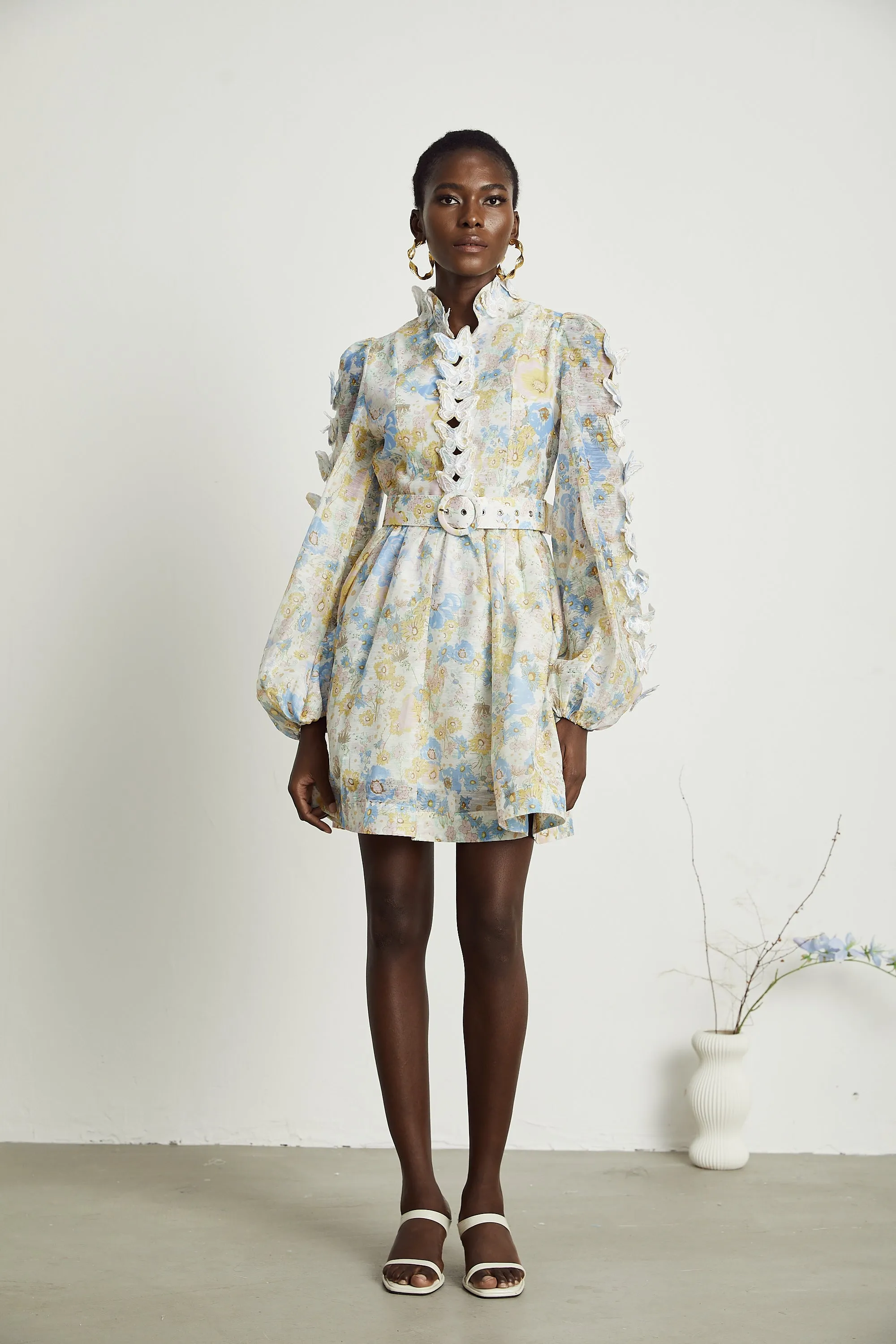 Axelle 3D-butterfly floral-print mini dress Gloria Lanvin