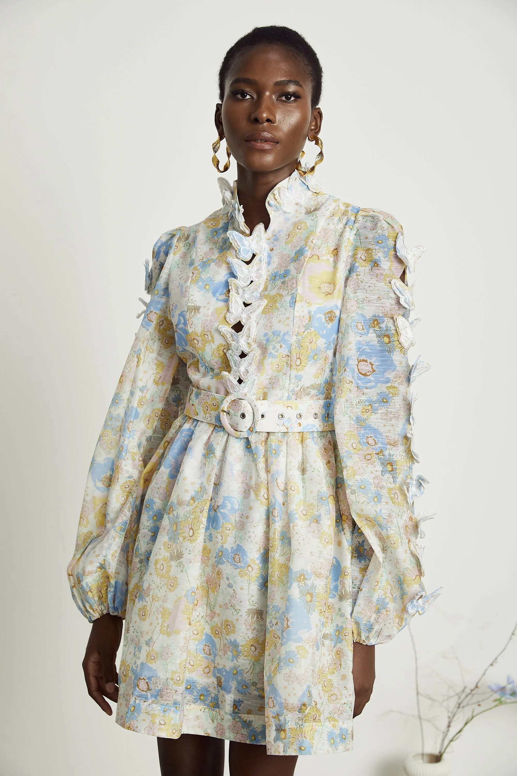 Axelle 3D-butterfly floral-print mini dress Gloria Lanvin