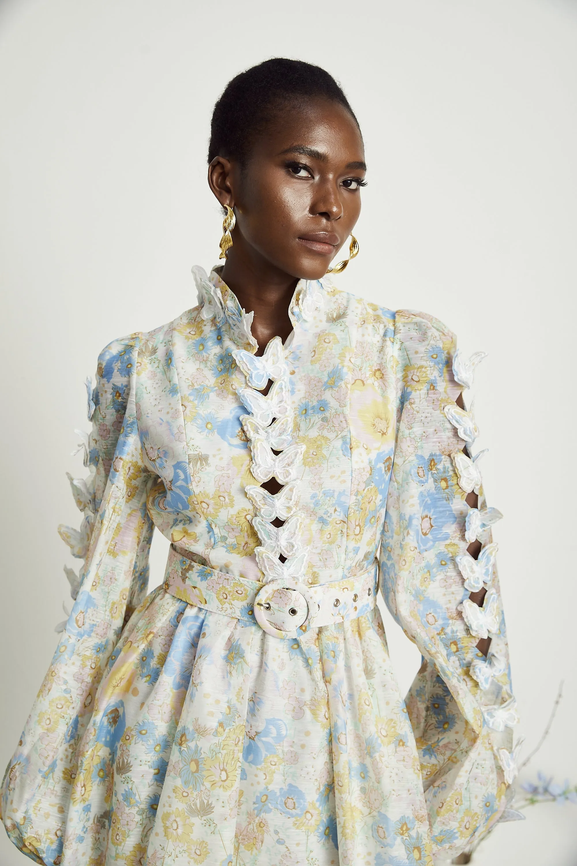 Axelle 3D-butterfly floral-print mini dress Gloria Lanvin
