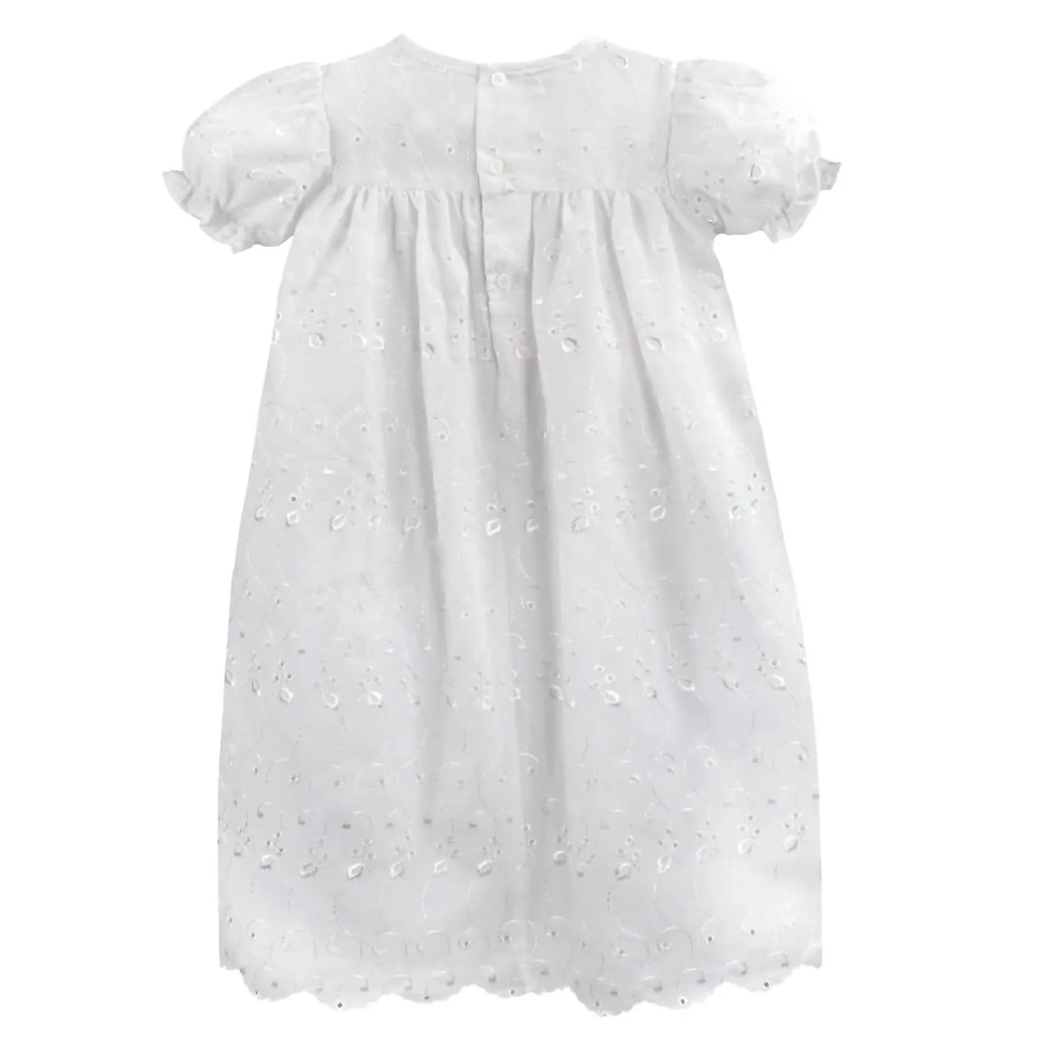 Baby Girl's Eyelet Lace Christening Gown In White