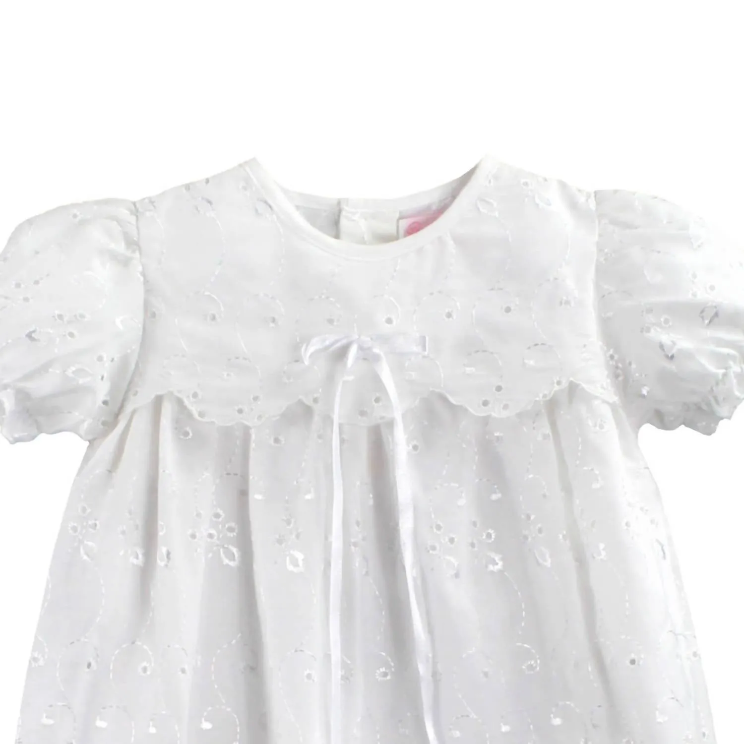 Baby Girl's Eyelet Lace Christening Gown In White