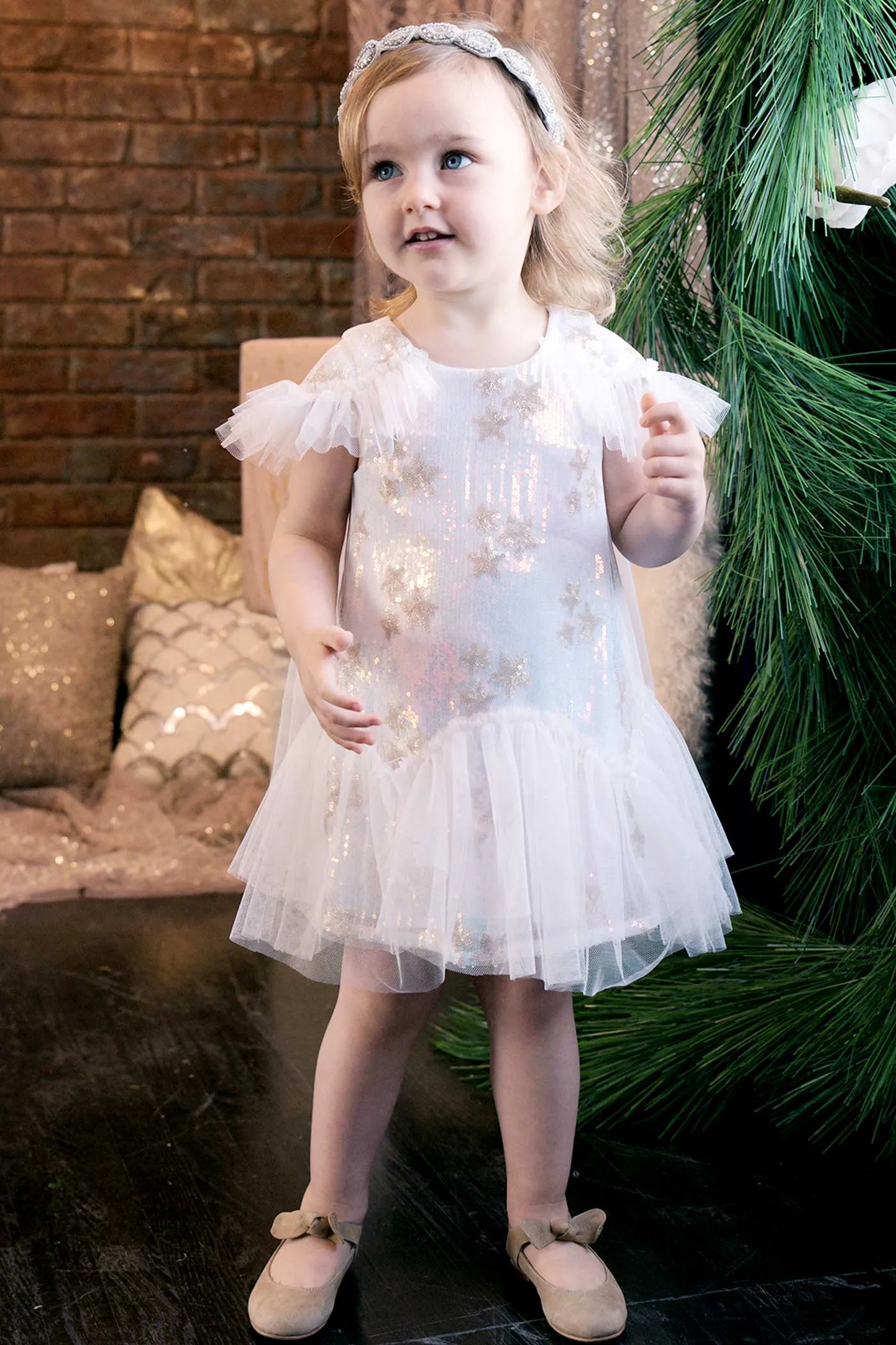 Baby Girls Star Sequin Princess Doll Dress
