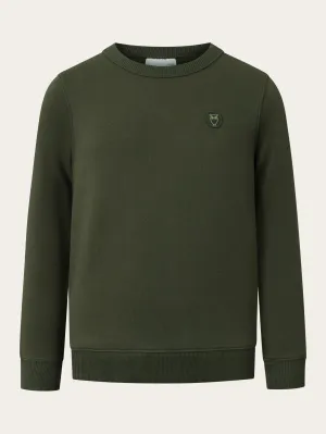 Badge crew neck sweat - Forrest Night Knowledge Cotton
