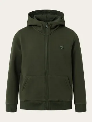 Badge zip hood sweat - Forrest Night Knowledge Cotton