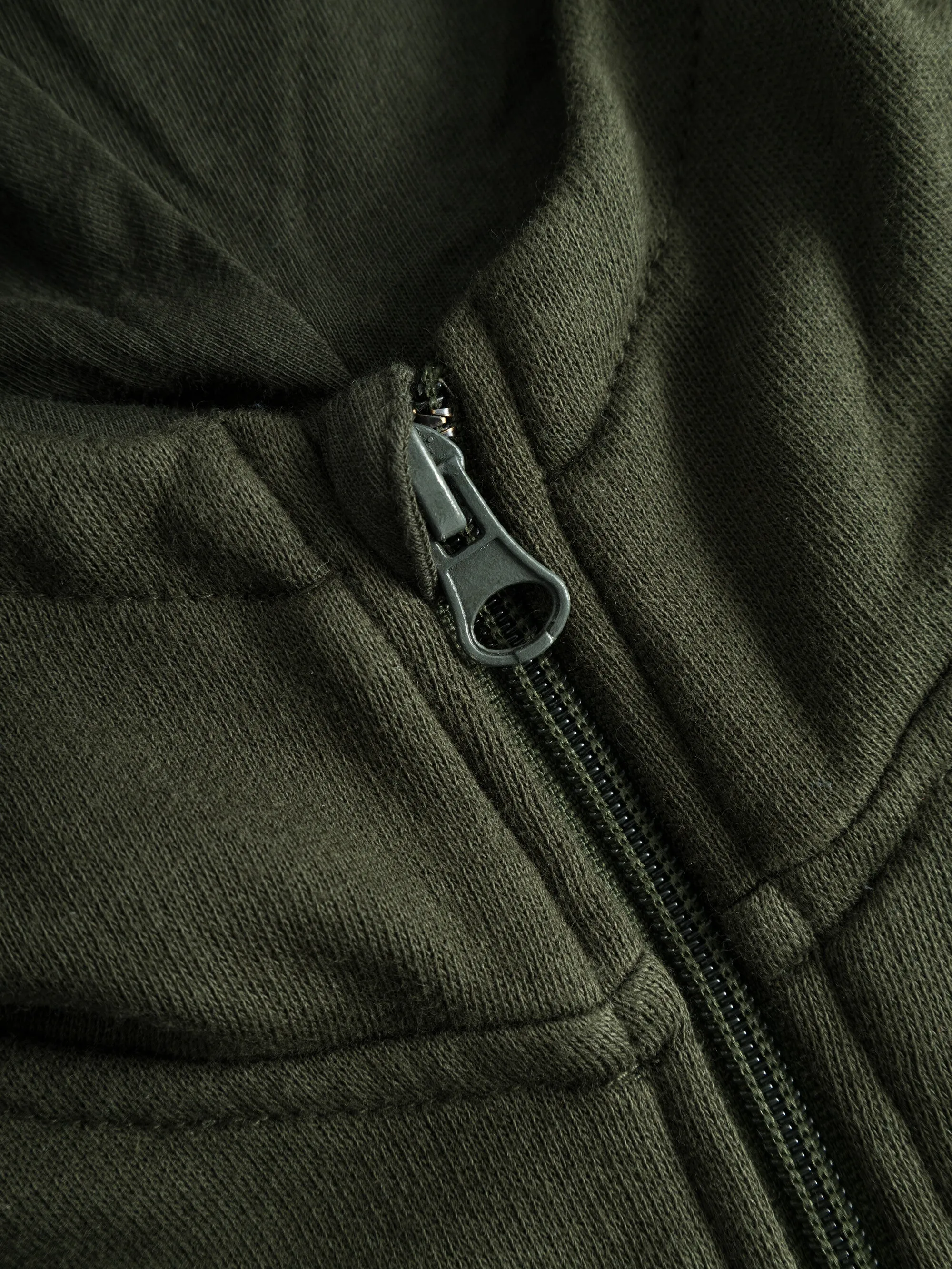 Badge zip hood sweat - Forrest Night Knowledge Cotton