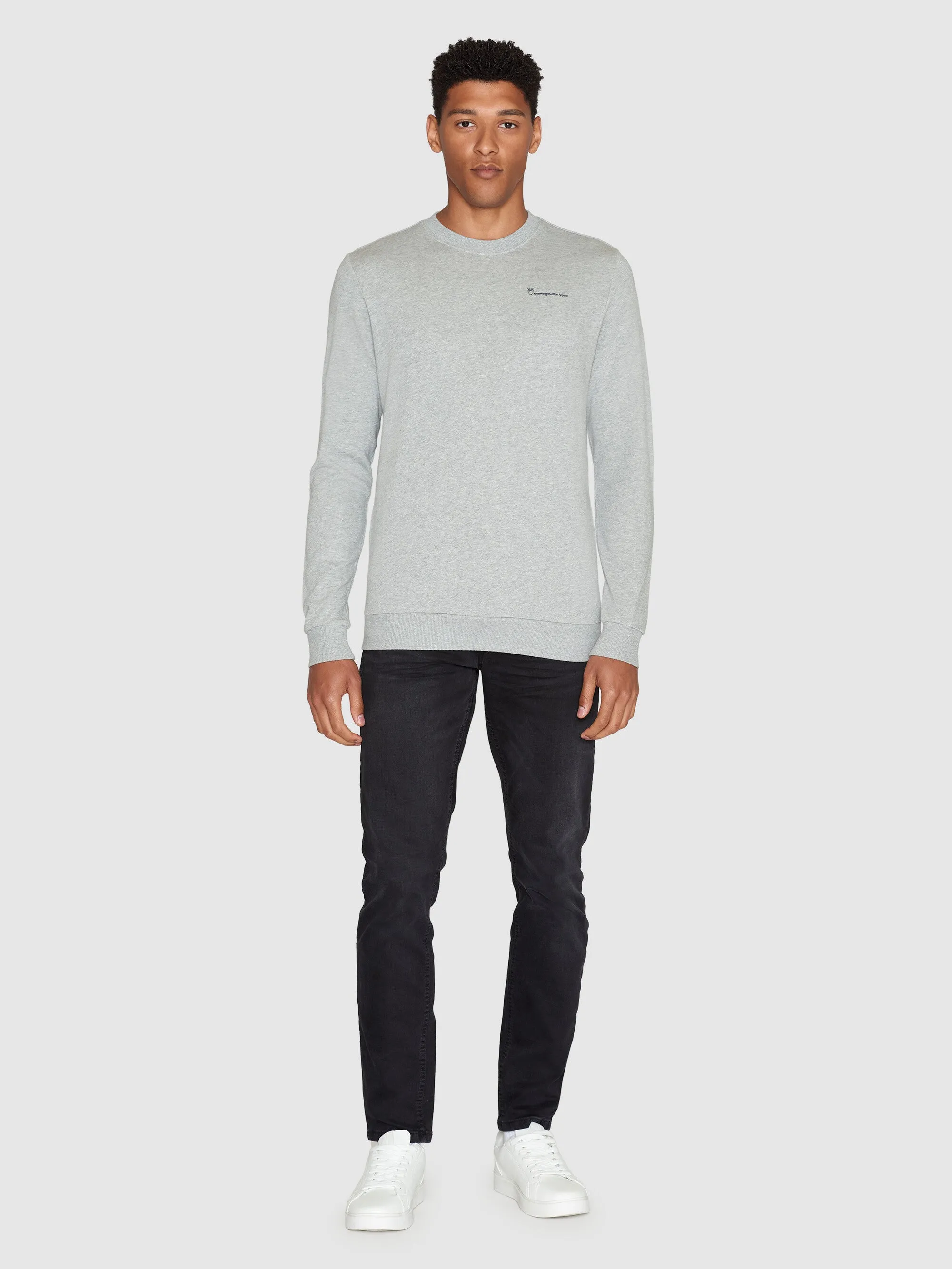 Basic knowledgecotton sweat - Grey Melange Knowledge Cotton