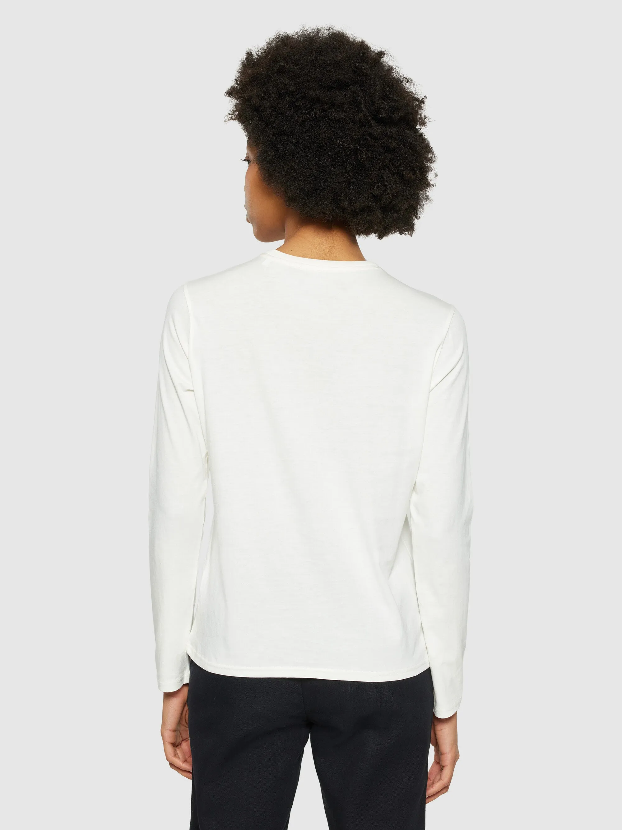 Basic pima cotton long sleeve t-shirt - GOTS/Vegan - Egret Knowledge Cotton