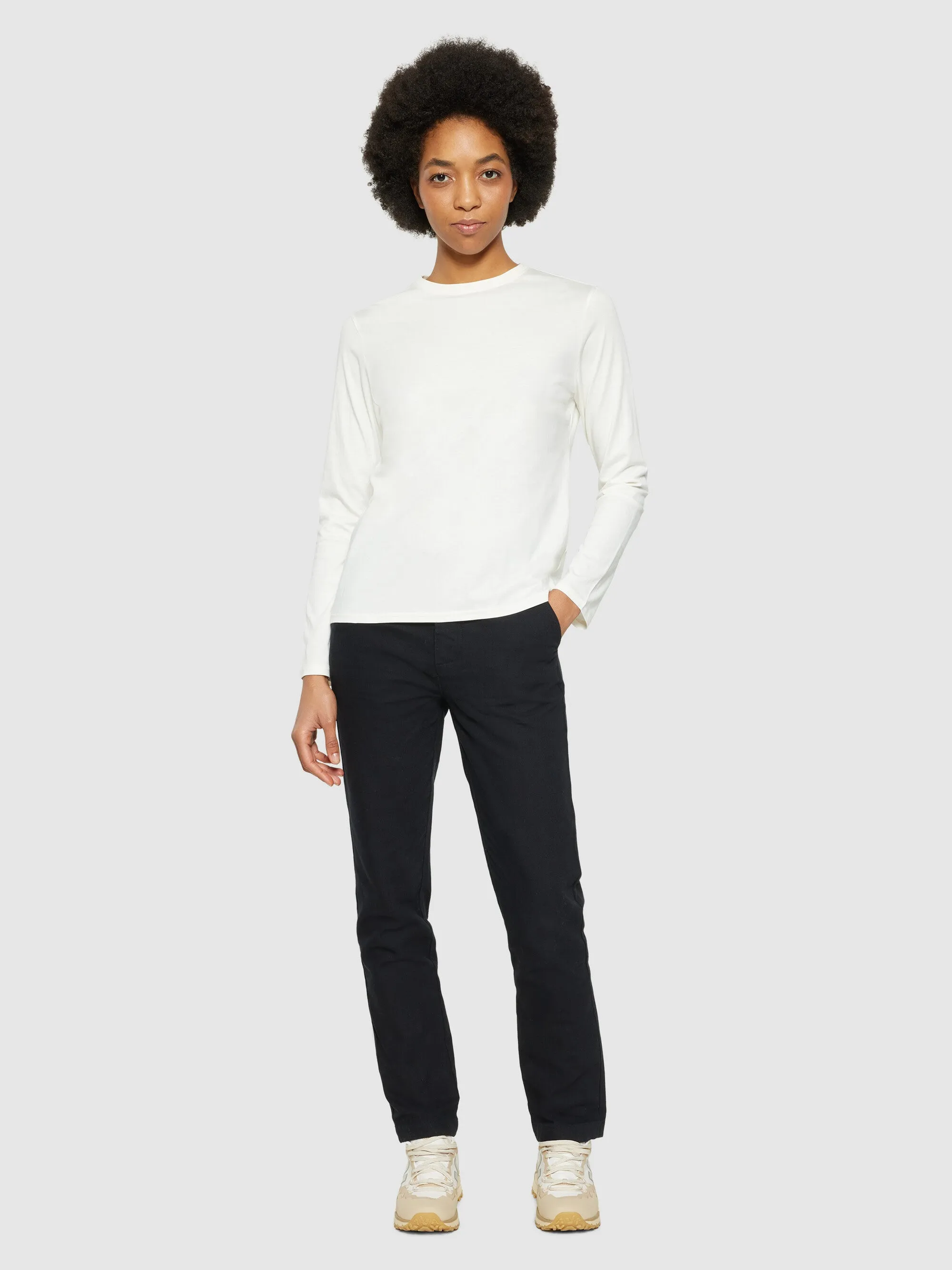 Basic pima cotton long sleeve t-shirt - GOTS/Vegan - Egret Knowledge Cotton
