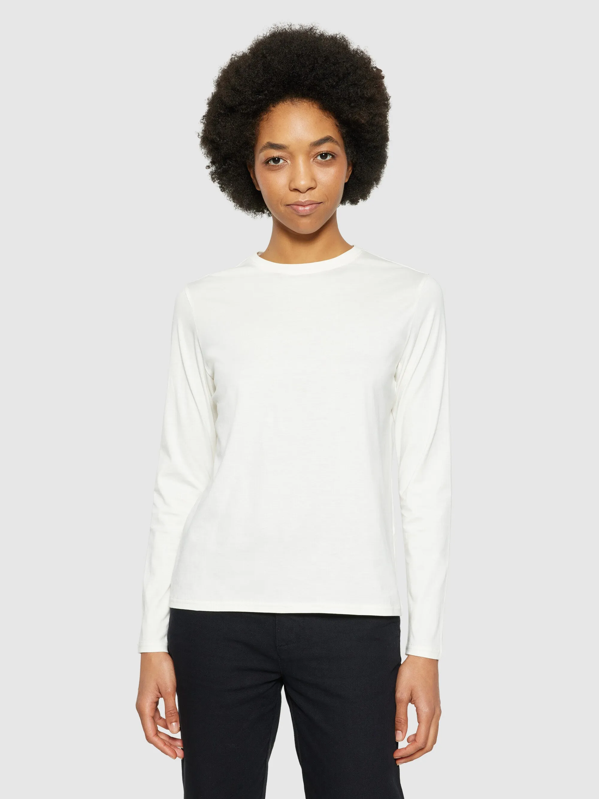 Basic pima cotton long sleeve t-shirt - GOTS/Vegan - Egret Knowledge Cotton
