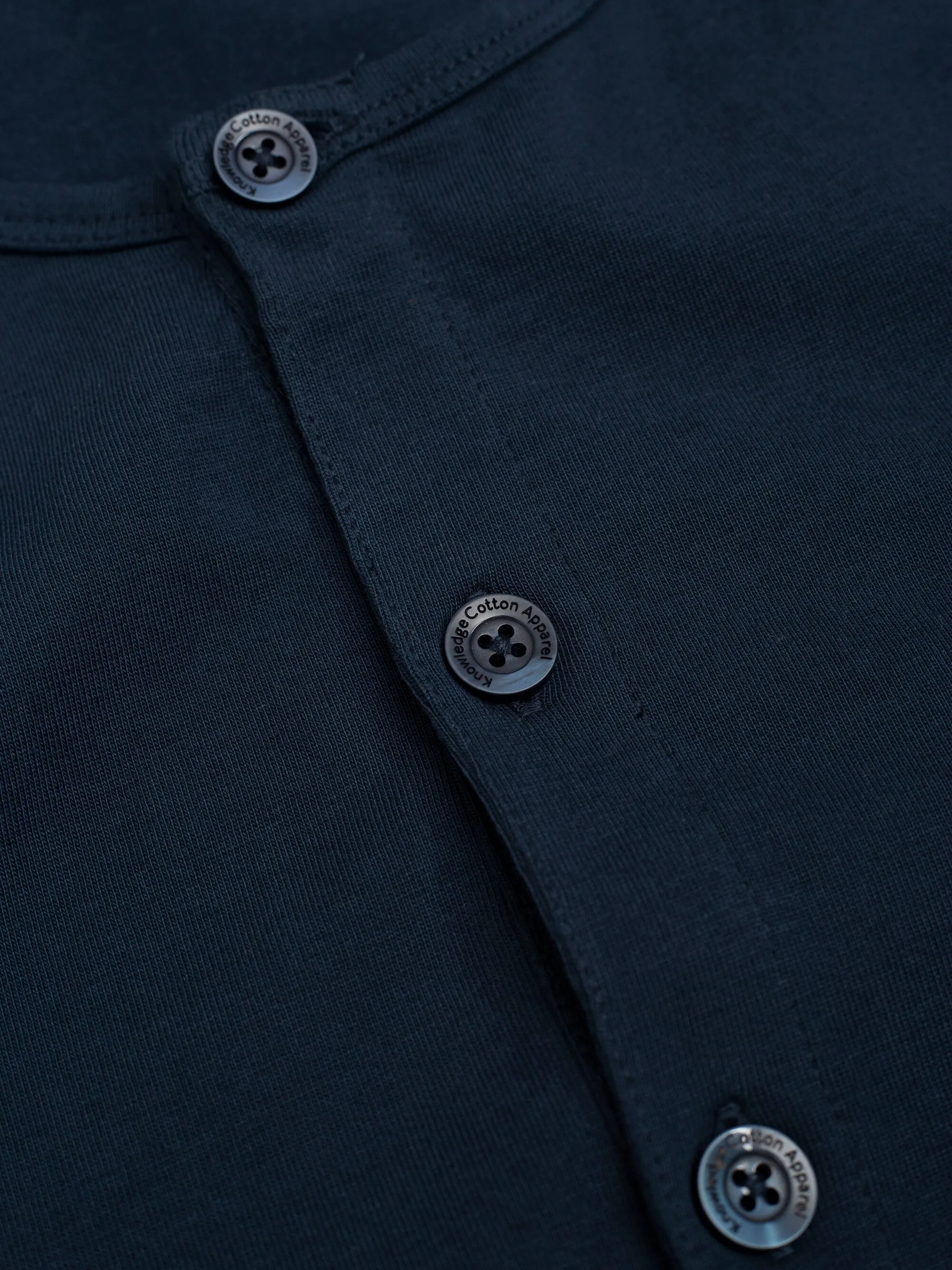 BO long sleeve henley - Regenerative Organic Certified - GOTS/Vegan - Total Eclipse Knowledge Cotton