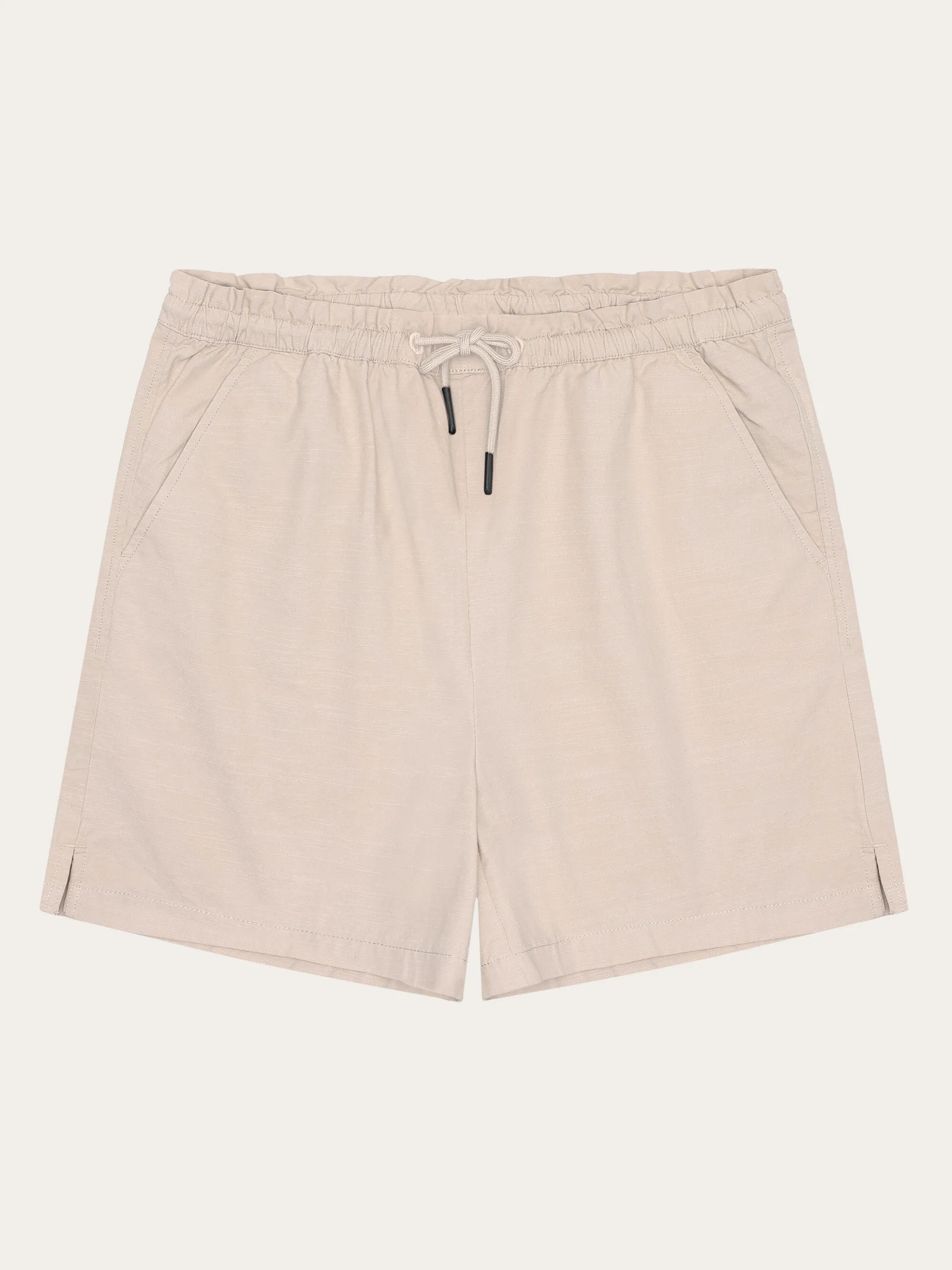 Boardwalk slub shorts with elastic waist - GOTS/Vegan - Light feather gray Knowledge Cotton