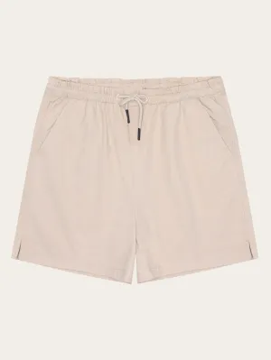 Boardwalk slub shorts with elastic waist - GOTS/Vegan - Light feather gray Knowledge Cotton