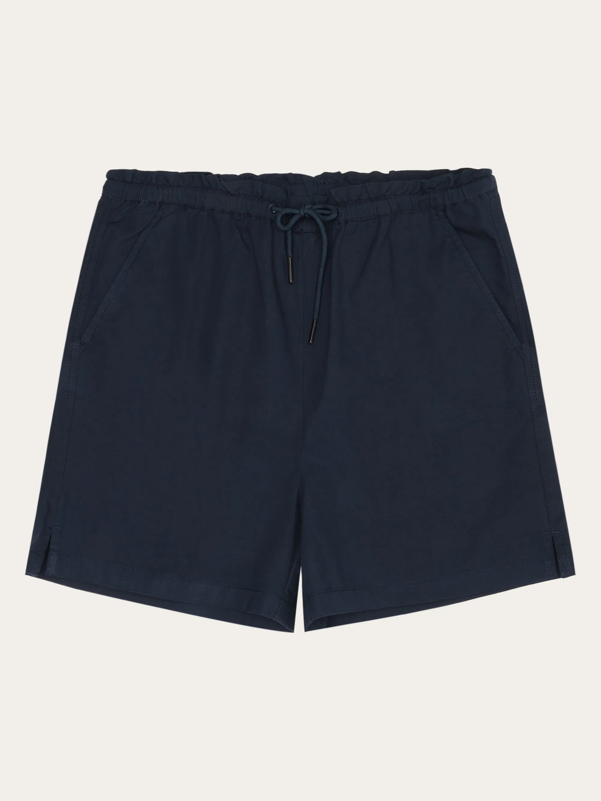 Boardwalk slub shorts with elastic waist - GOTS/Vegan - Total Eclipse Knowledge Cotton