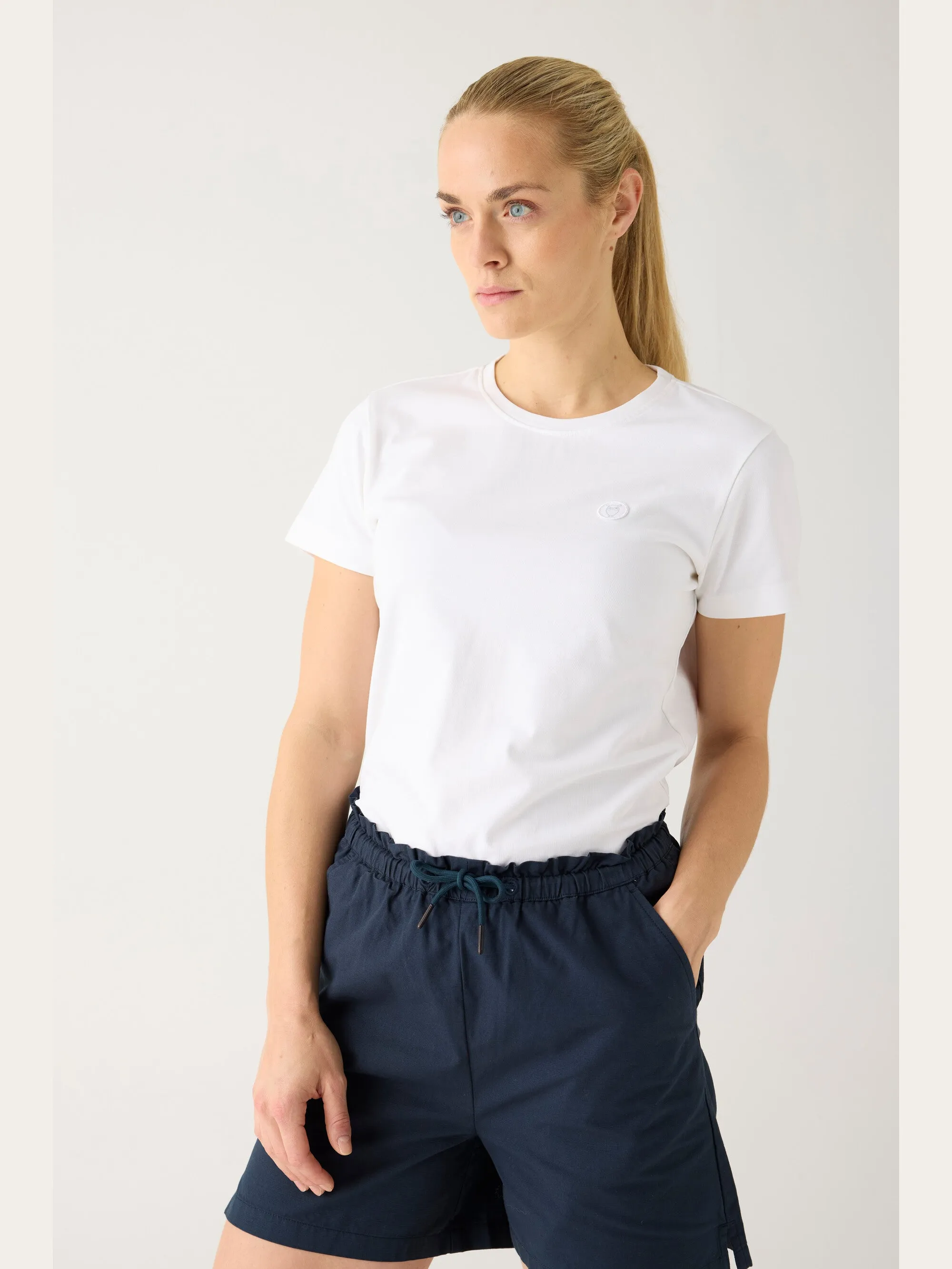 Boardwalk slub shorts with elastic waist - GOTS/Vegan - Total Eclipse Knowledge Cotton