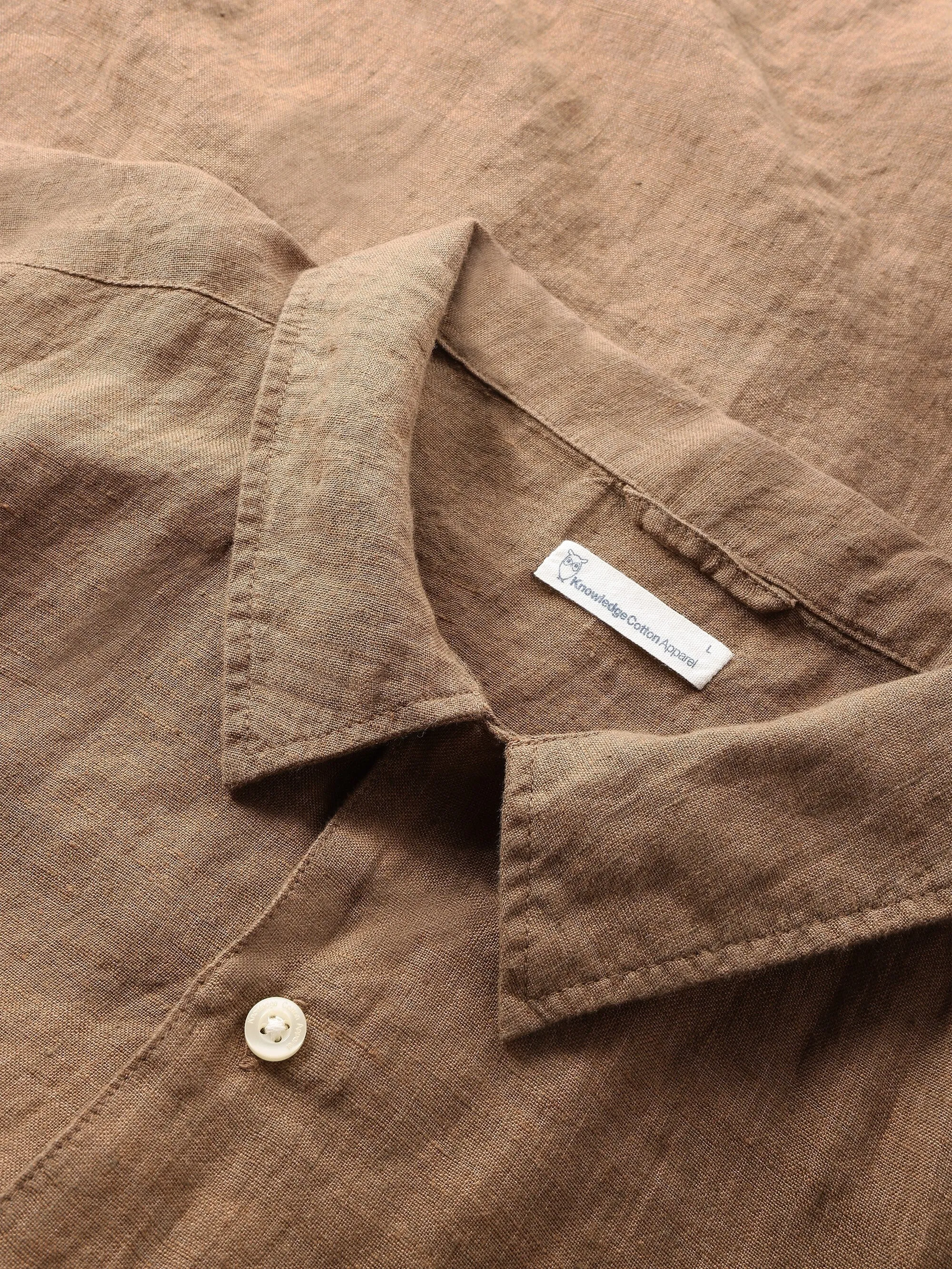Box fit short sleeved linen shirt - Tuffet Knowledge Cotton