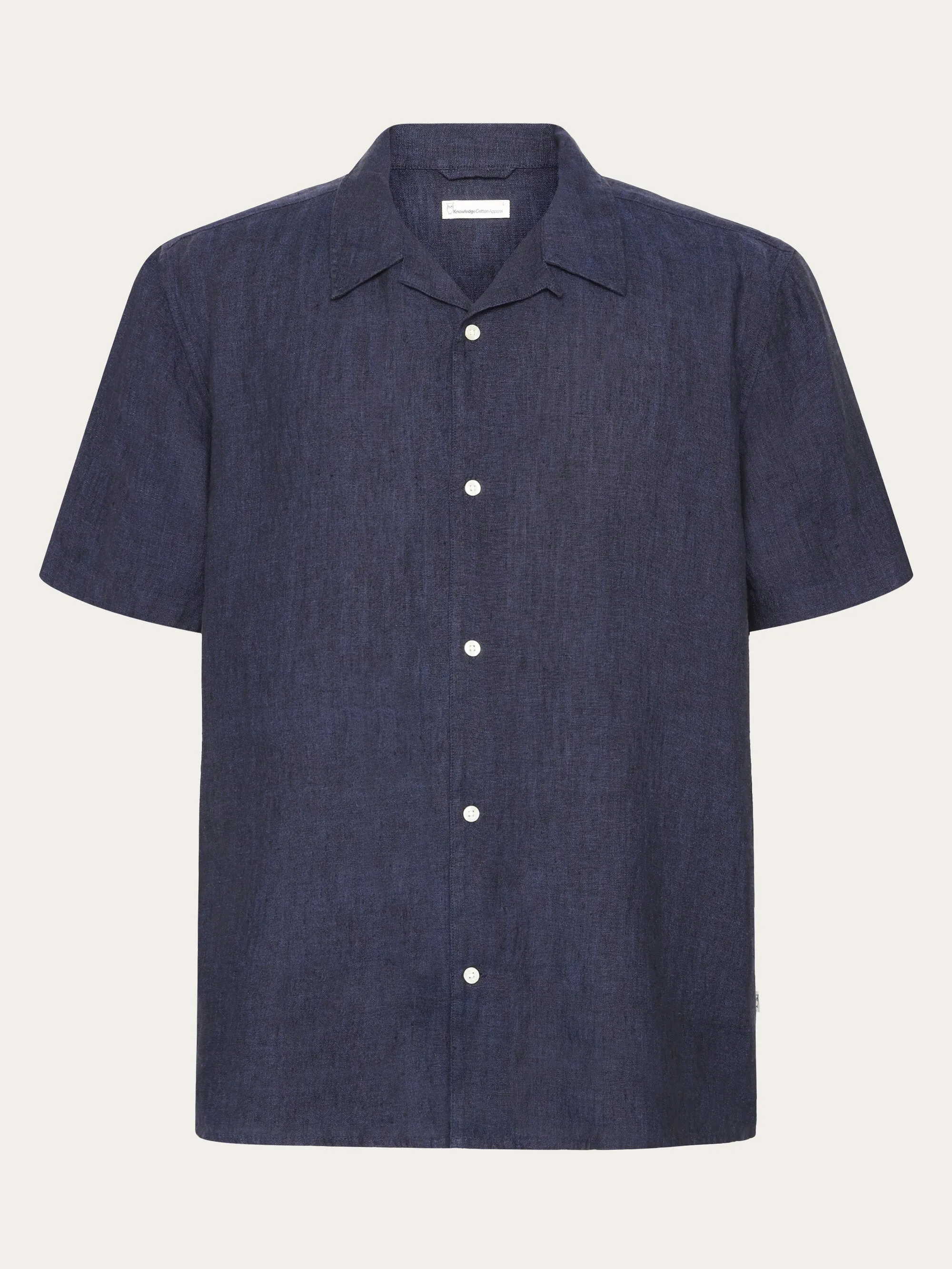 Box fit short sleeved linen shirt - Yarndyed - Total Eclipse Knowledge Cotton
