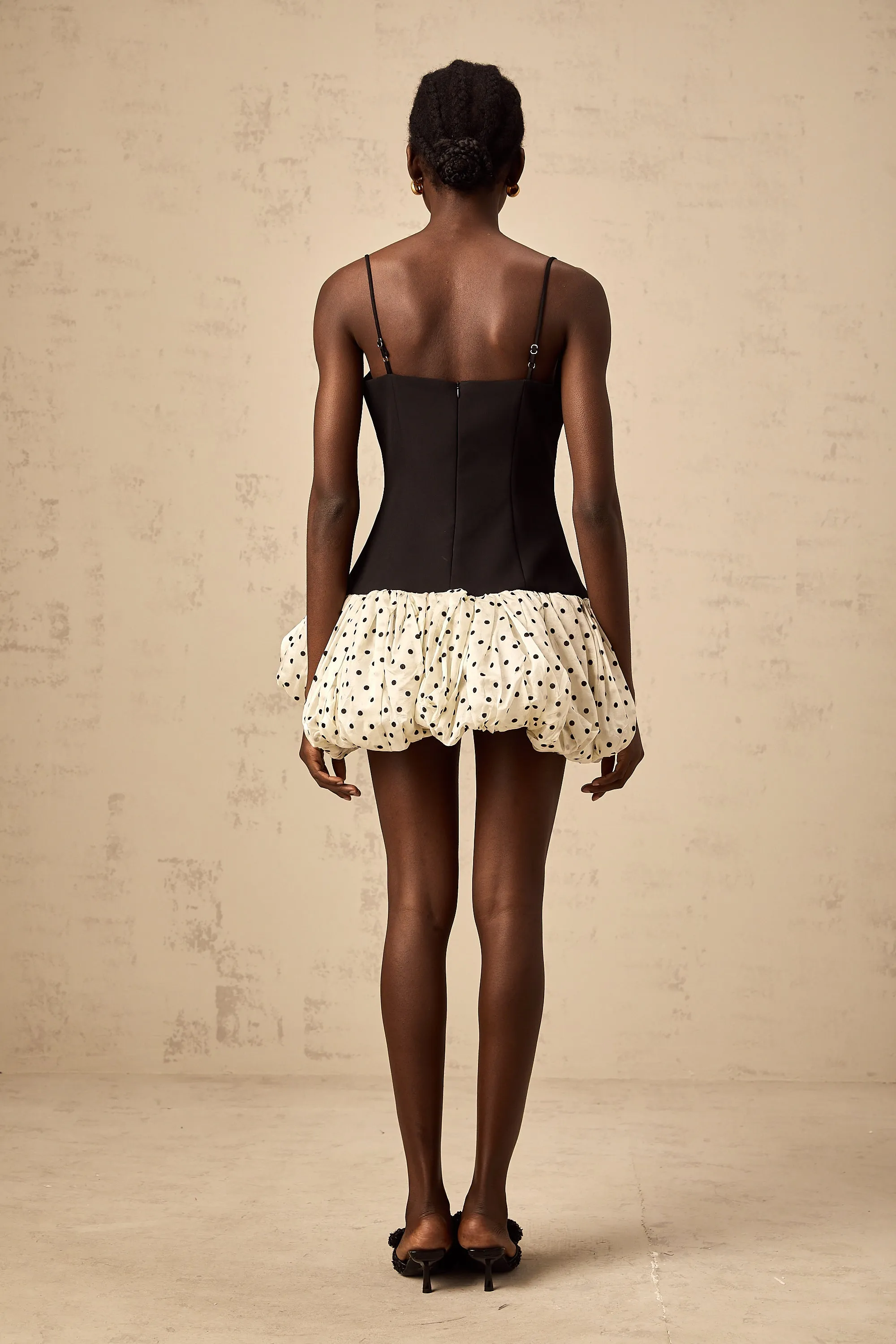 Brengre color-blocked bowknot polka-dot mini dress Gloria Lanvin