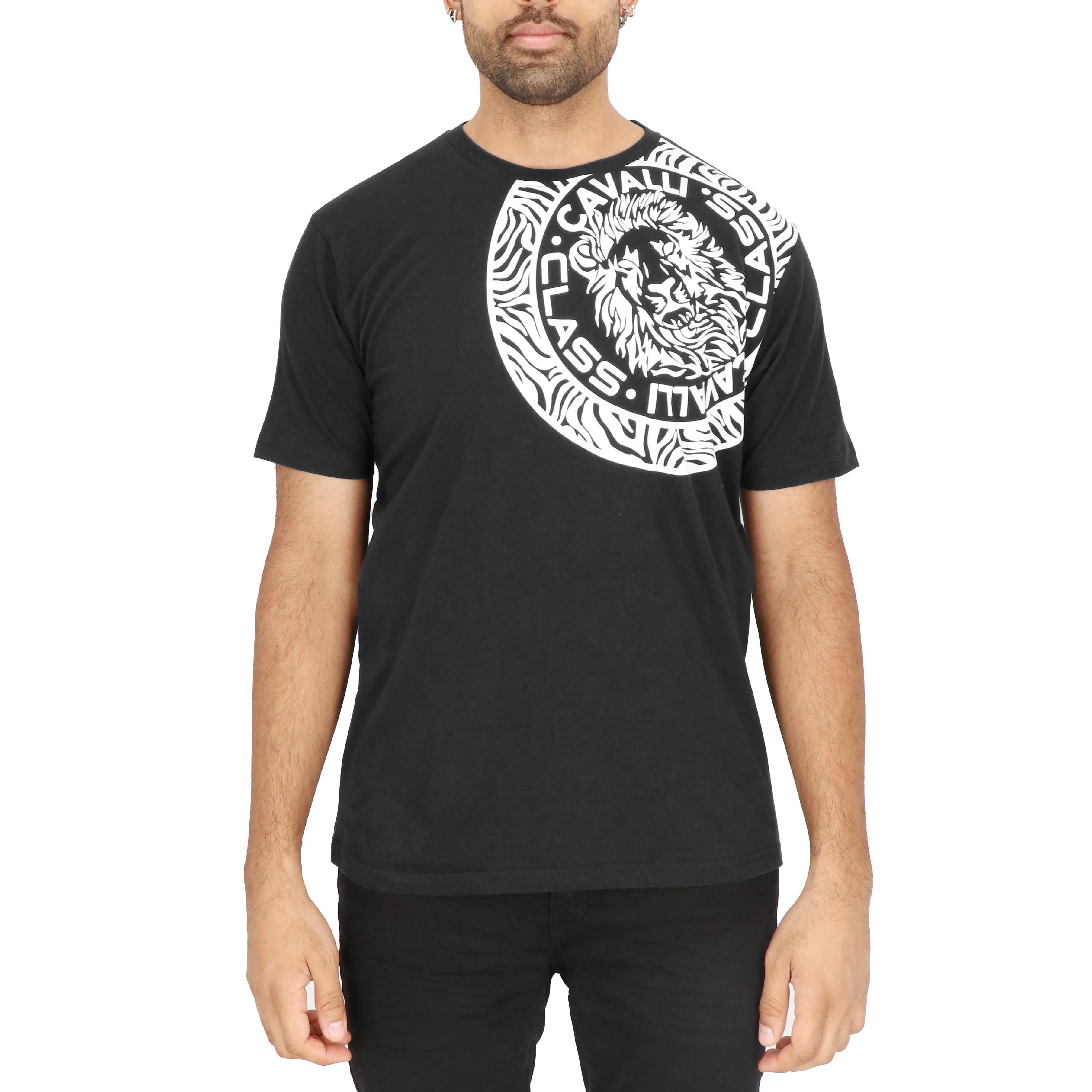 Cavalli Class Mens Black/White T-Shirt