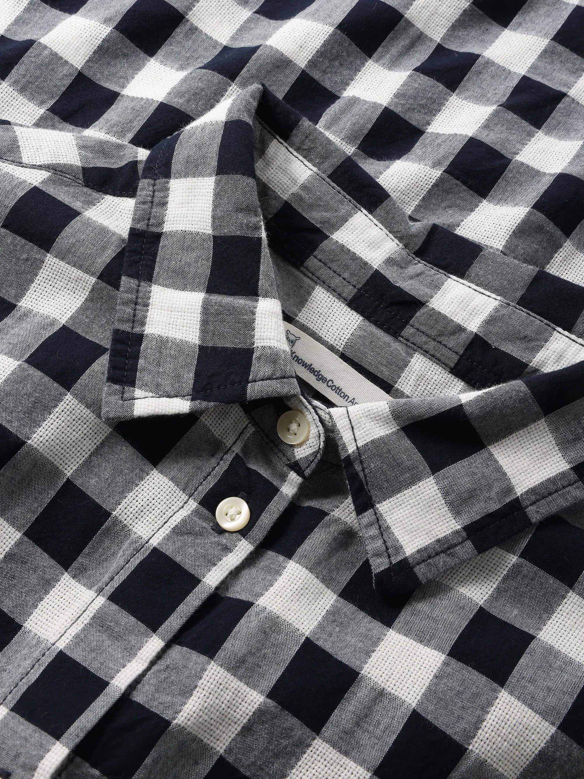 Check long sleeved shirt - GOTS/Vegan - Night Sky Knowledge Cotton