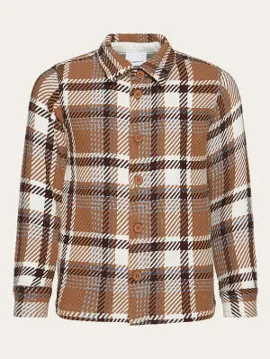 Checked overshirt - GOTS/Vegan - Brown check Knowledge Cotton