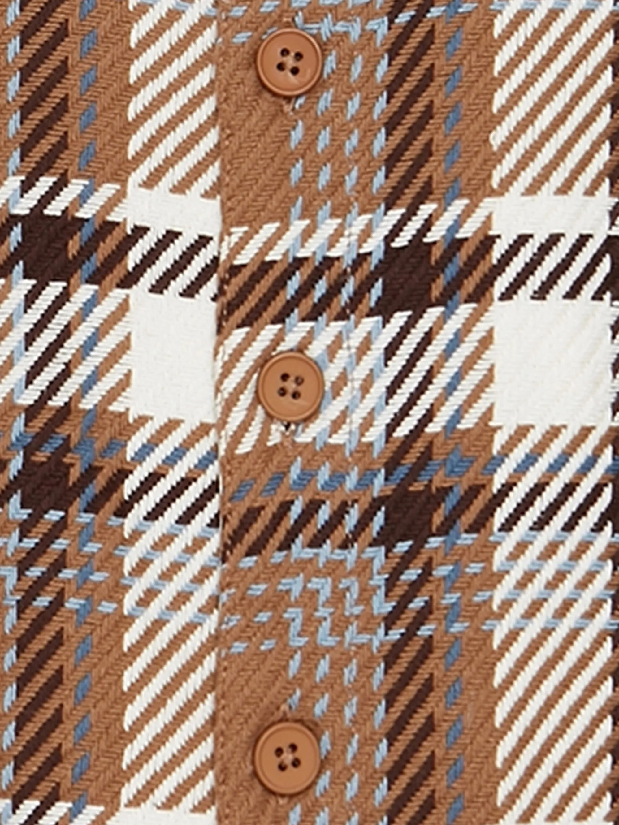 Checked overshirt - GOTS/Vegan - Brown check Knowledge Cotton