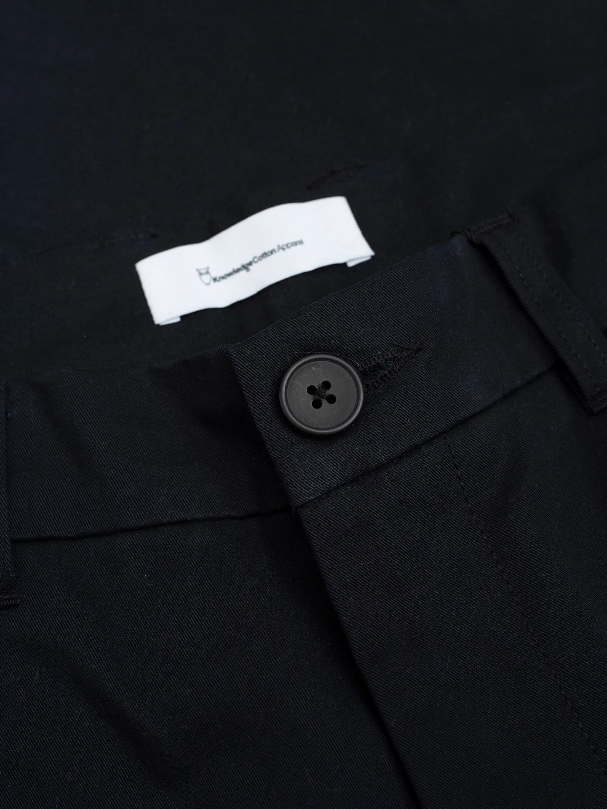 CHUCK regular twill chino pants - Black Jet Knowledge Cotton