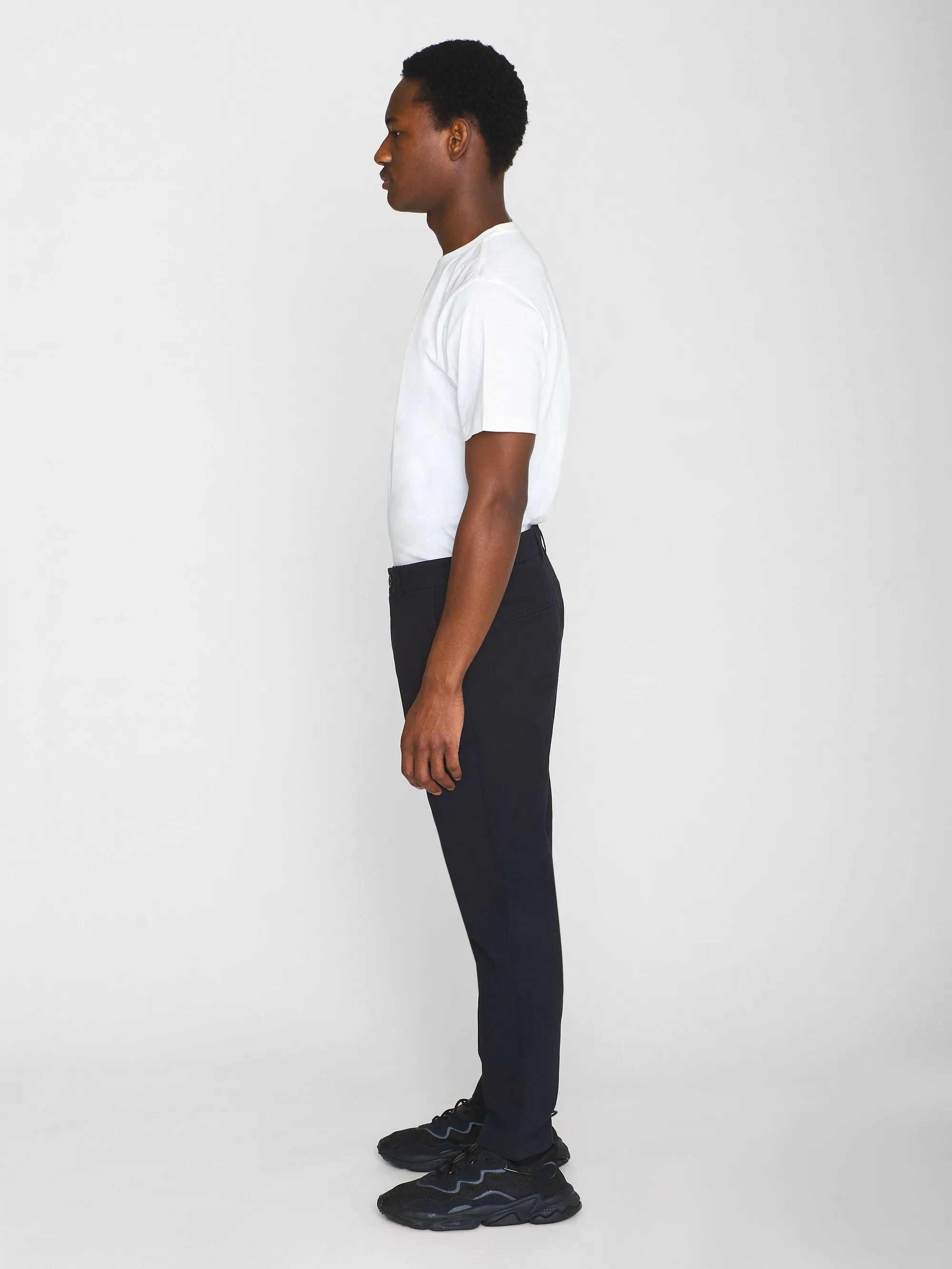 CHUCK regular twill chino pants - Black Jet Knowledge Cotton