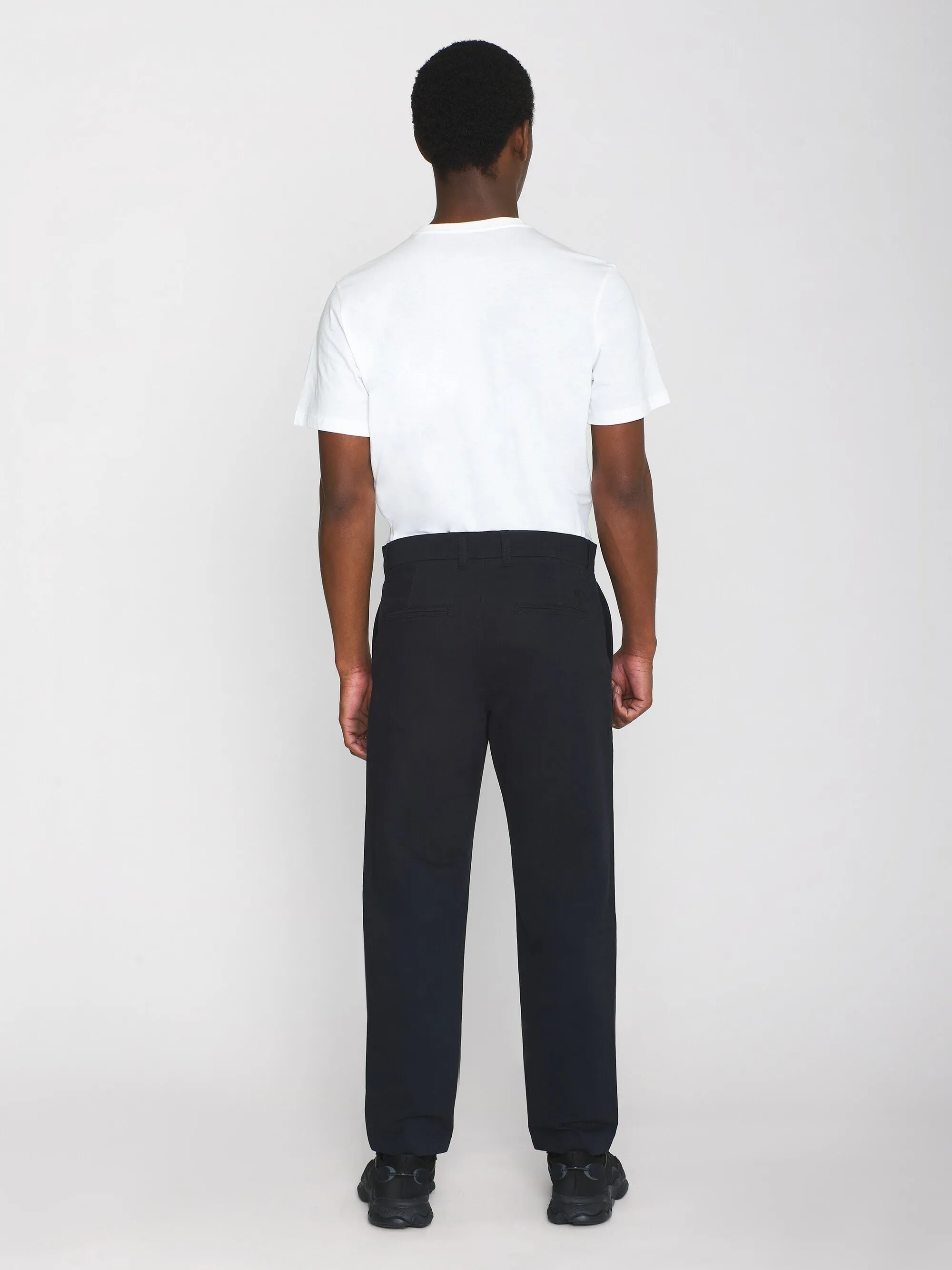 CHUCK regular twill chino pants - Black Jet Knowledge Cotton