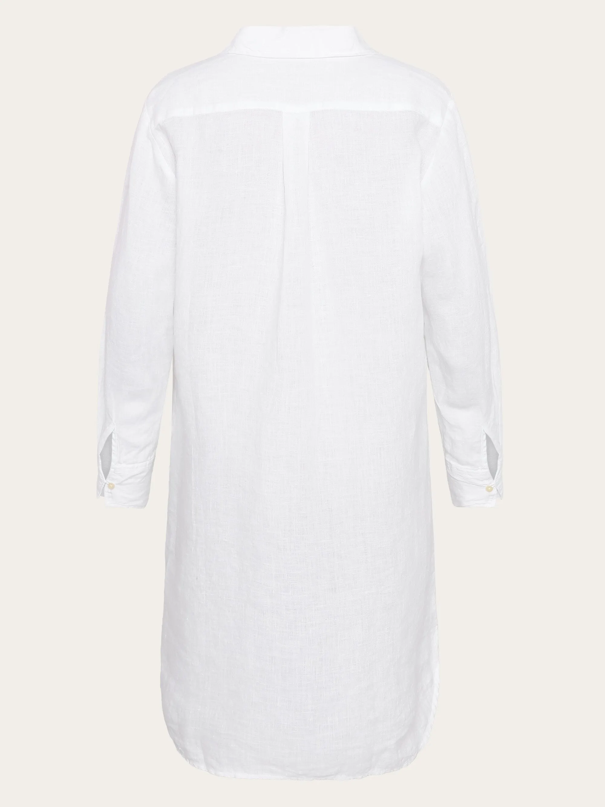 Classic linen dress - Bright White Knowledge Cotton