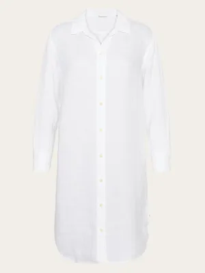 Classic linen dress - Bright White Knowledge Cotton