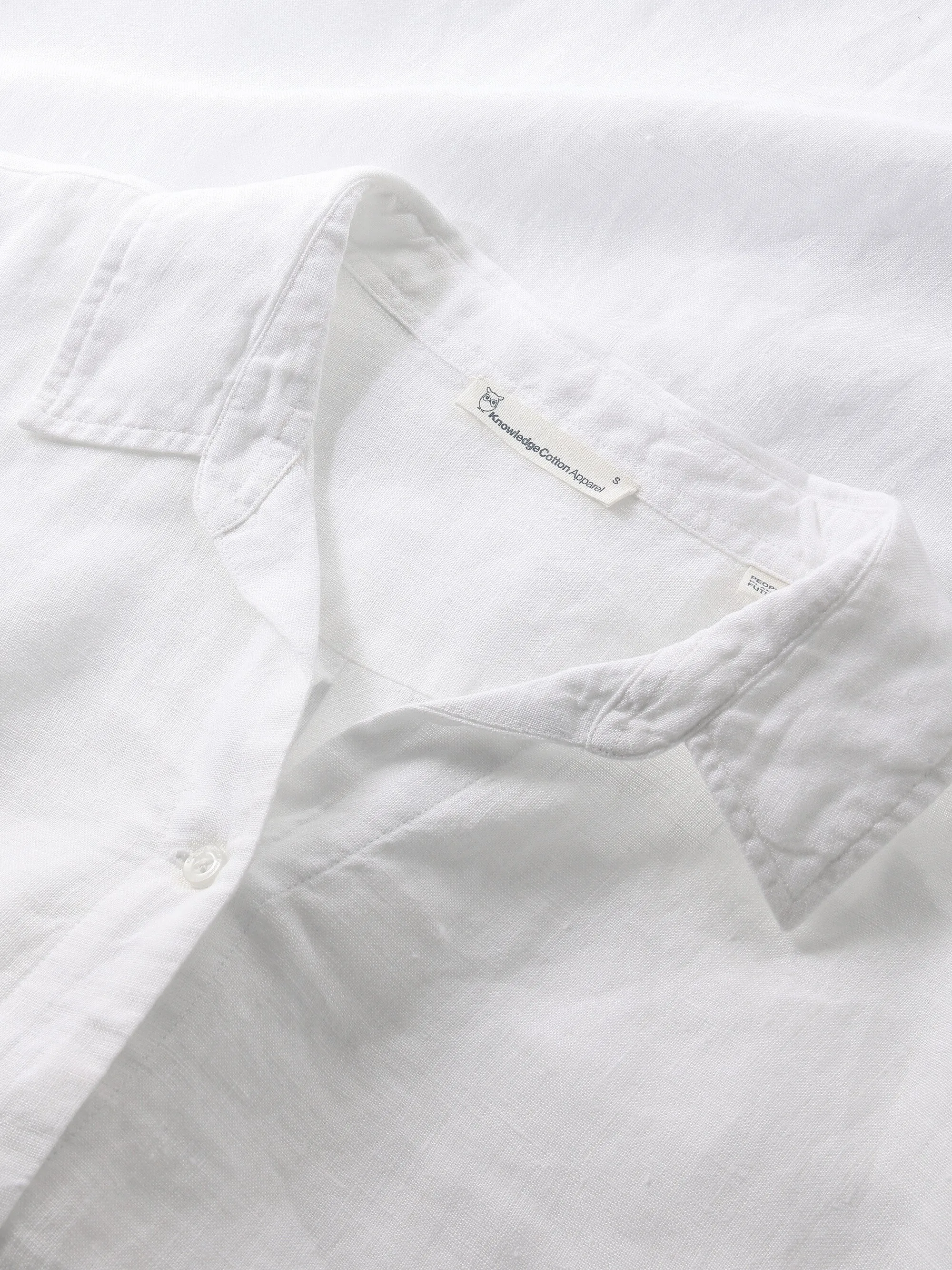 Classic linen dress - Bright White Knowledge Cotton