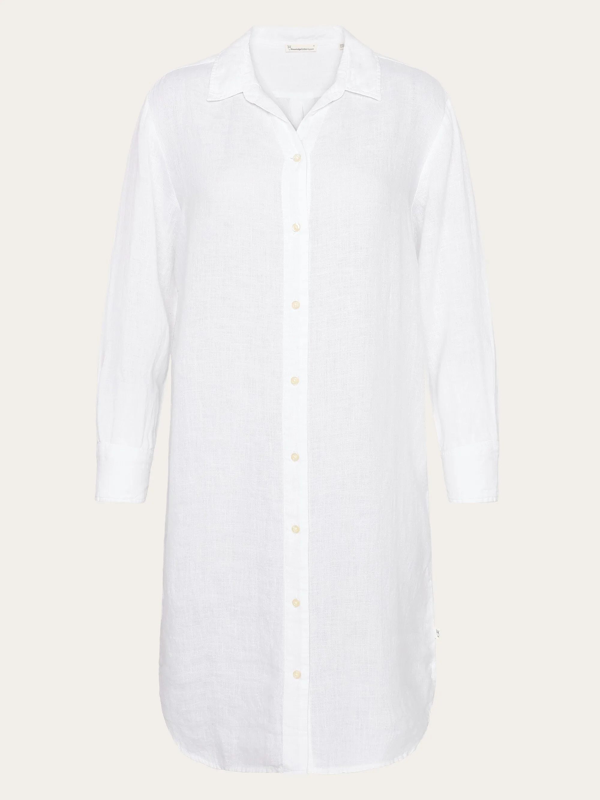 Classic linen dress - Bright White Knowledge Cotton
