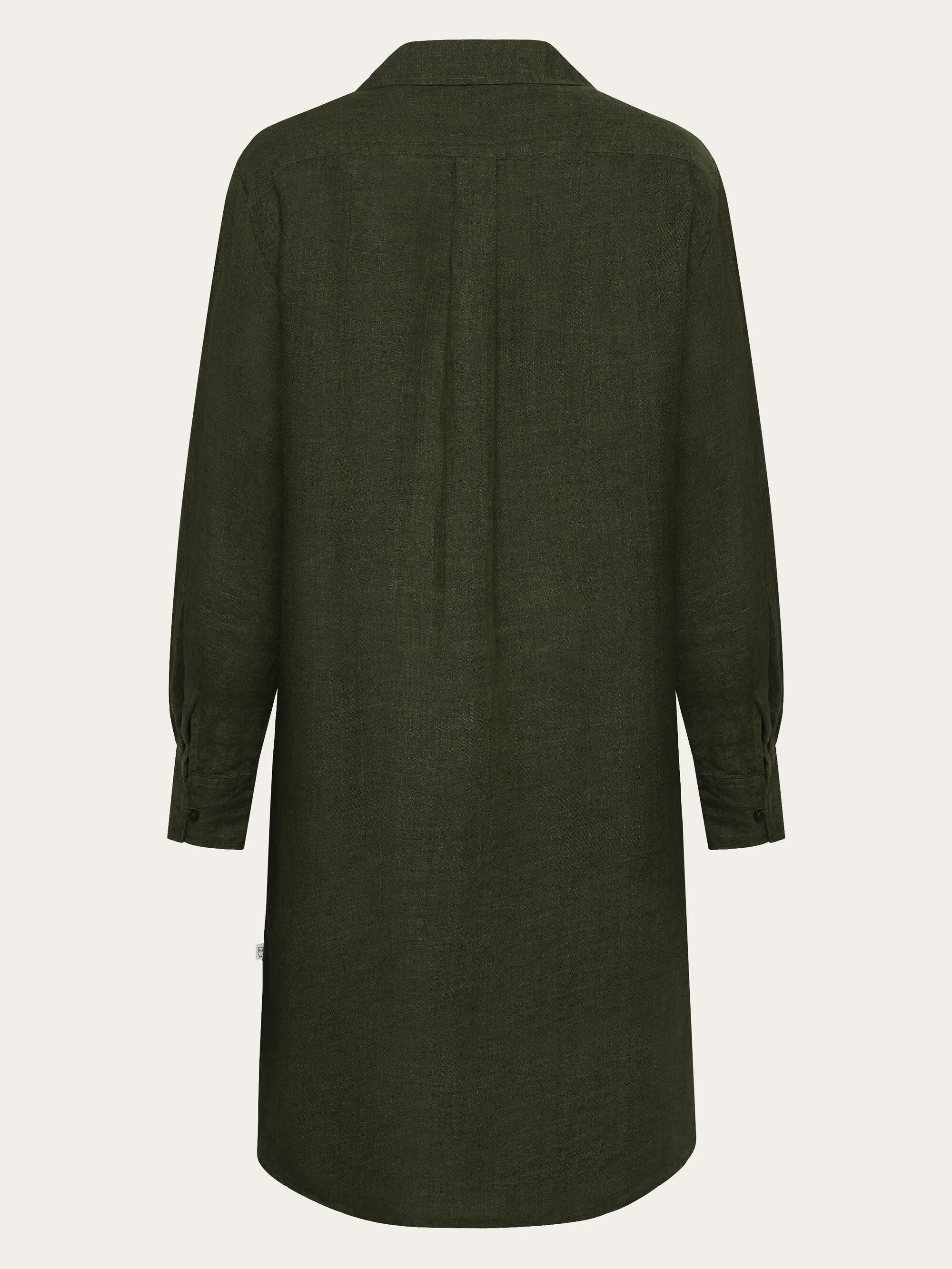 Classic linen dress - Burned Olive Knowledge Cotton