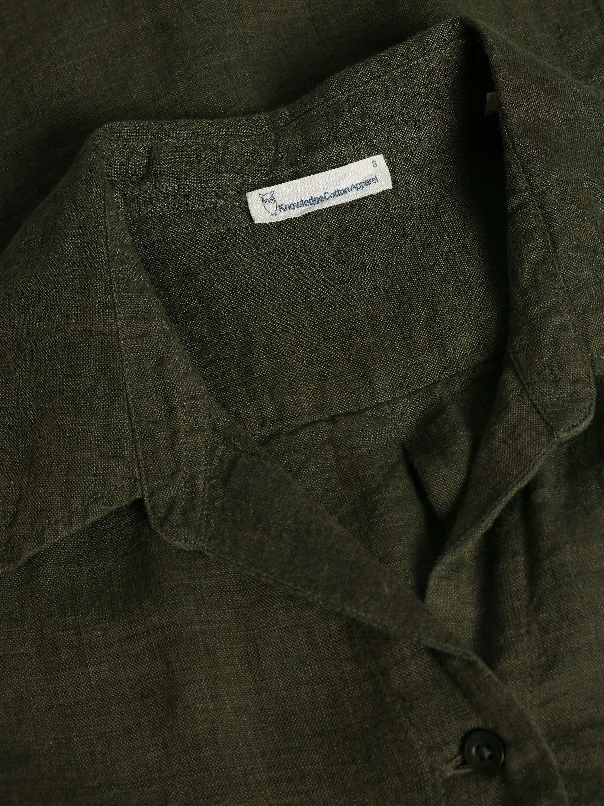Classic linen dress - Burned Olive Knowledge Cotton