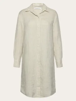 Classic linen dress - Yarndyed - Light feather gray Knowledge Cotton