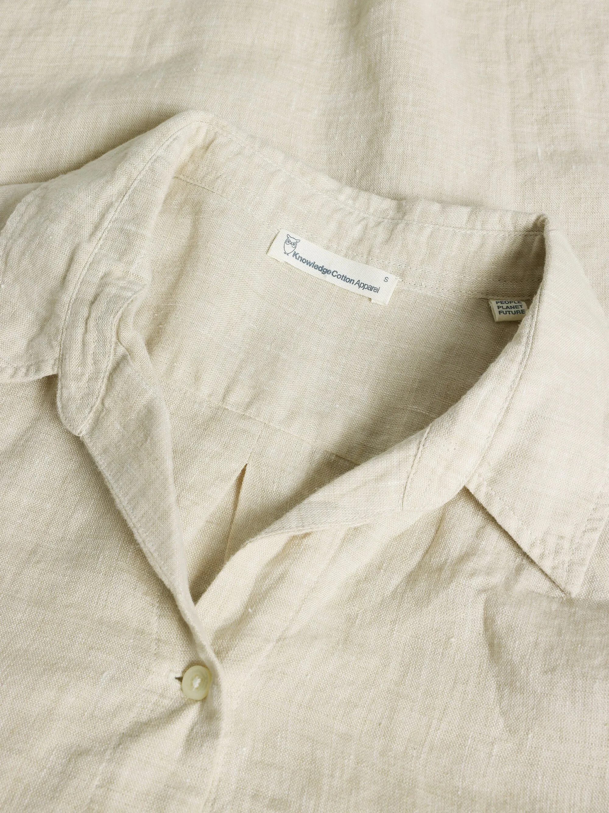 Classic linen dress - Yarndyed - Light feather gray Knowledge Cotton