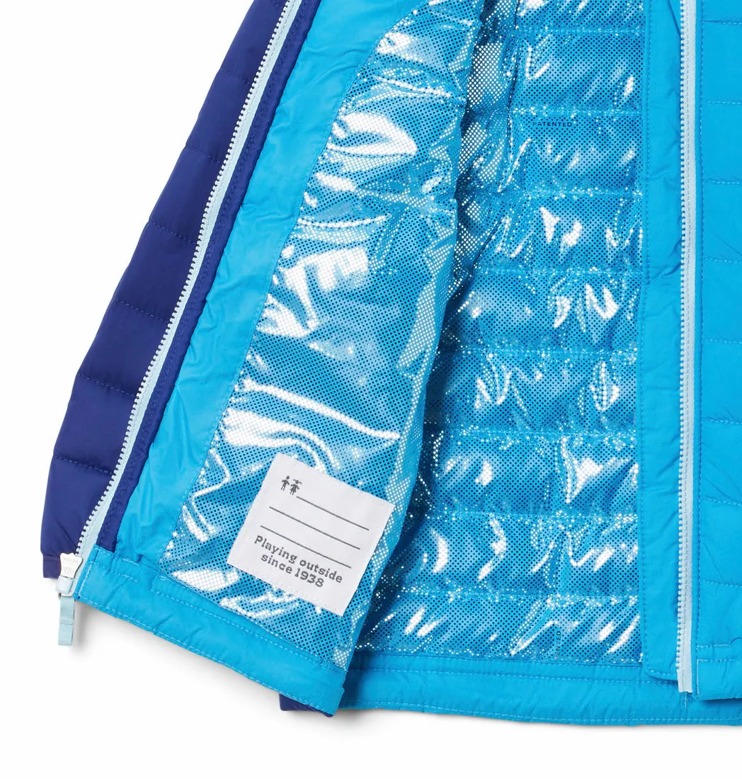 Columbia Kids Girls Blue Omni-Heat Reflective Powder Lite Hooded Jacket