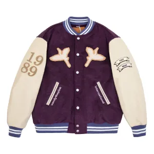Crane Varsity Jacket 'Purple Cream'