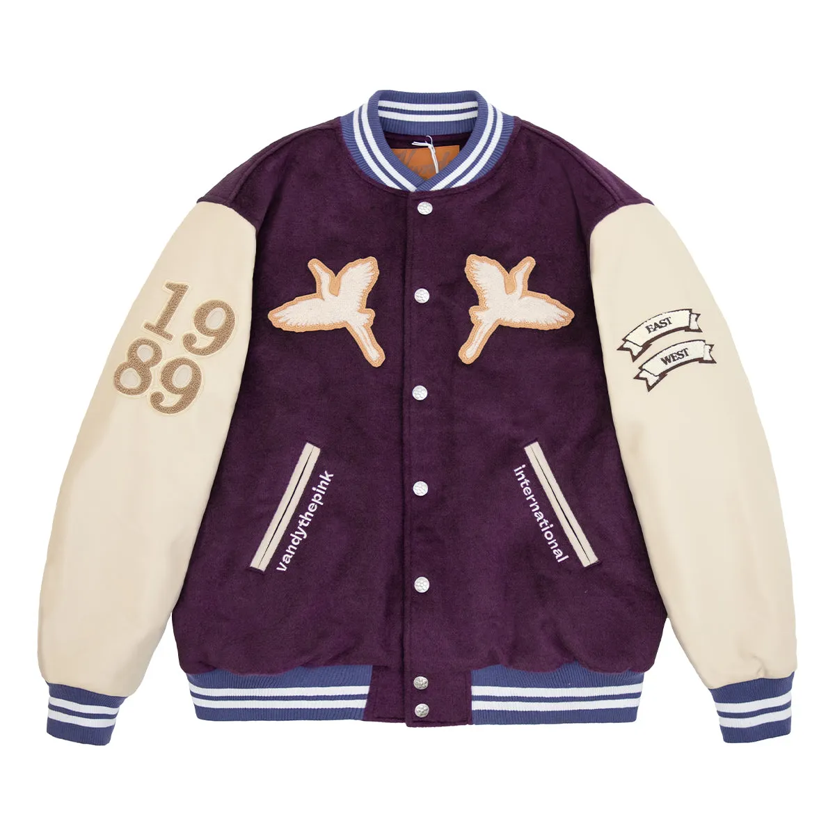 Crane Varsity Jacket 'Purple Cream'