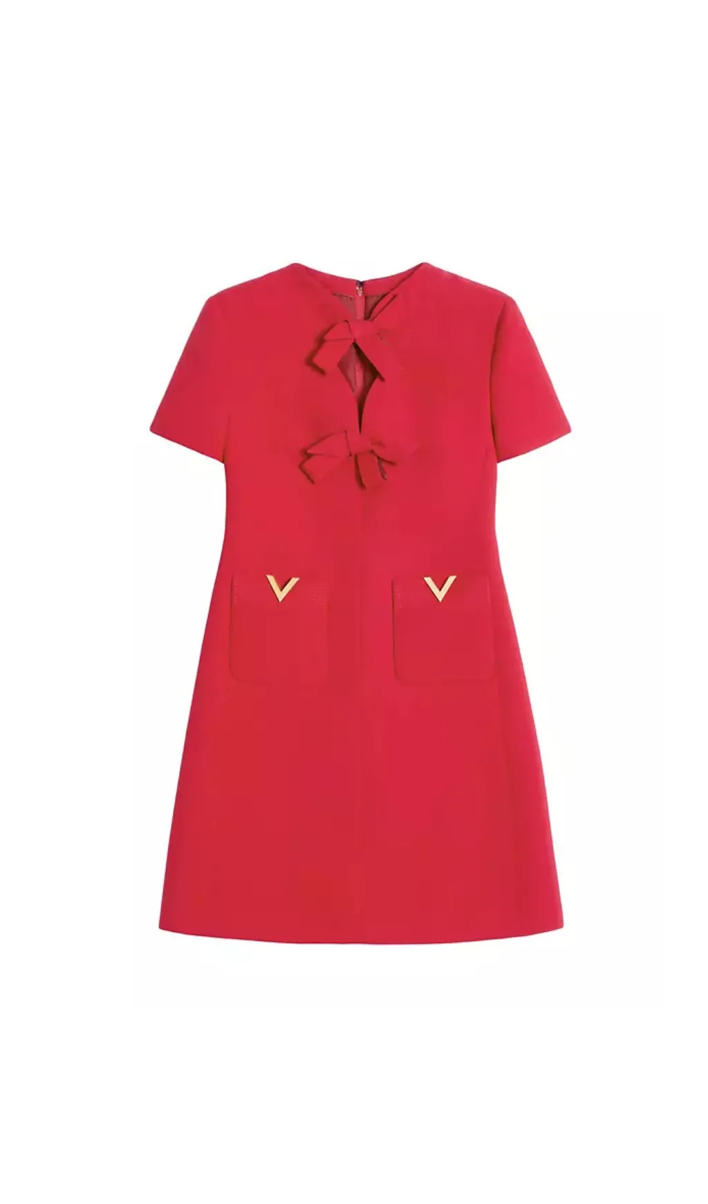 crepe couture bow mini dress in red Gloria Lanvin
