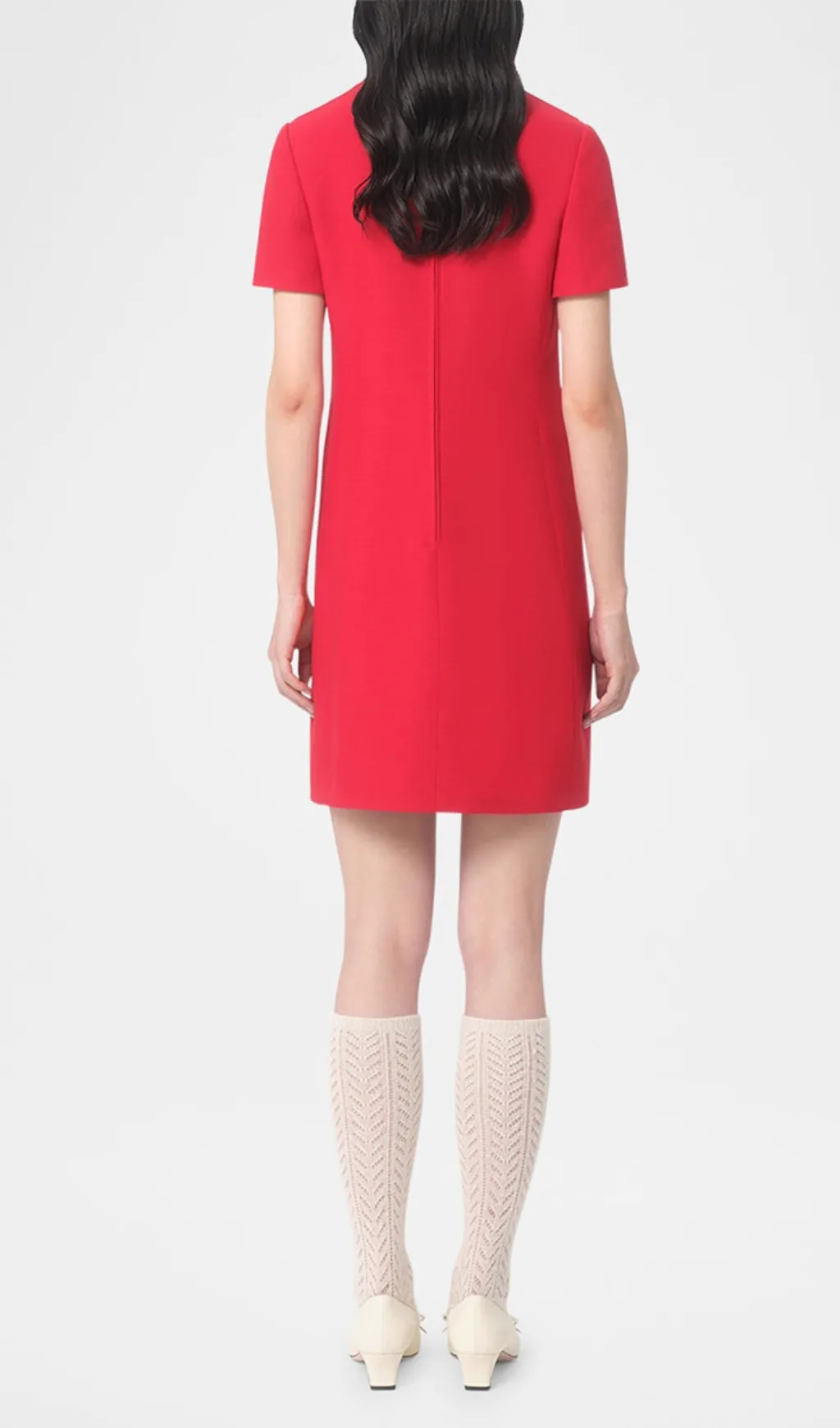 crepe couture bow mini dress in red Gloria Lanvin